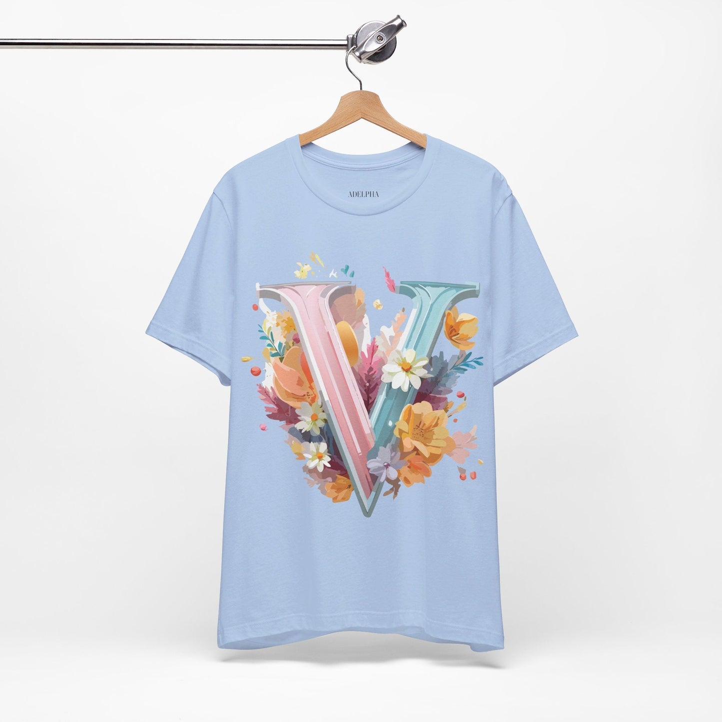 Letter V Graphic Tee Unisex Jersey Short Sleeve Art Design  Vintage Inspired