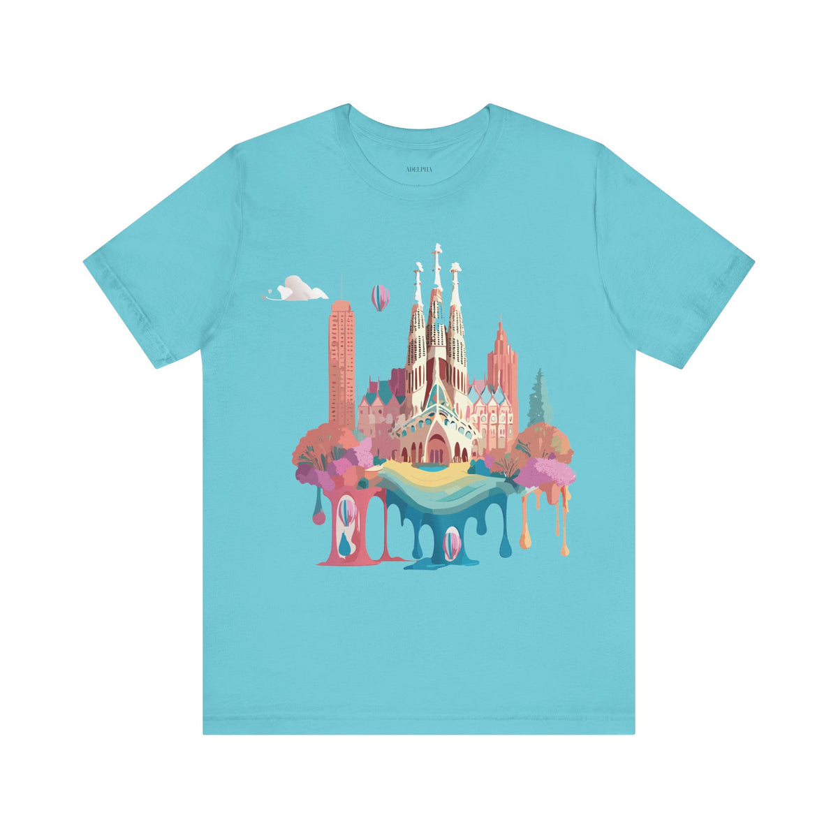 Graphic Unisex Cotton Bella+Canvas Tee Shirt with Barcelona