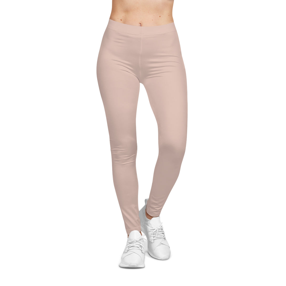 Almond Silk Beige Color Women's Poly-Span Casual Leggings XS-2XL