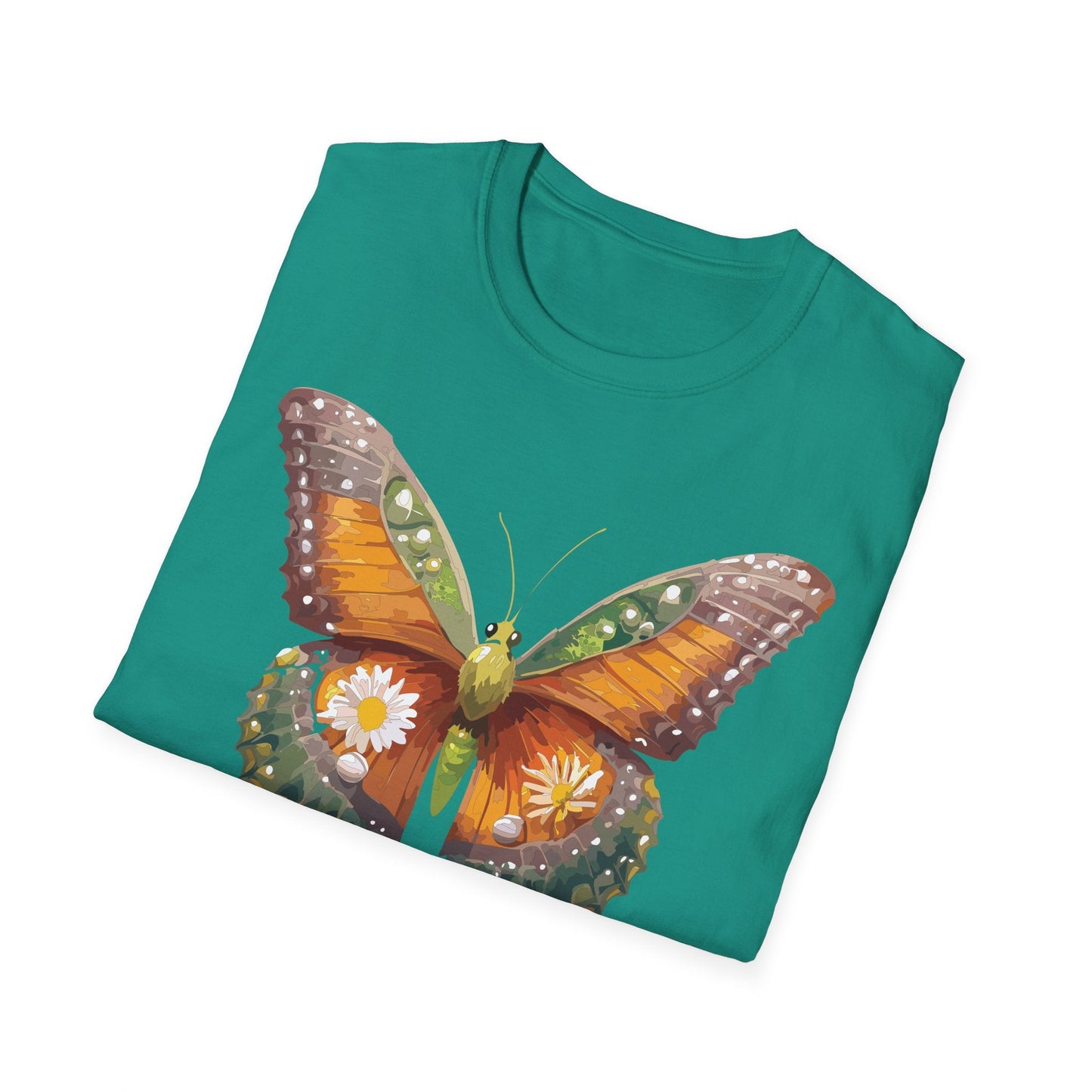 Butterfly T Shirt Unisex Monarch Shirt Gildan Softstyle 64000 100 Percent Ring Spun Cotton