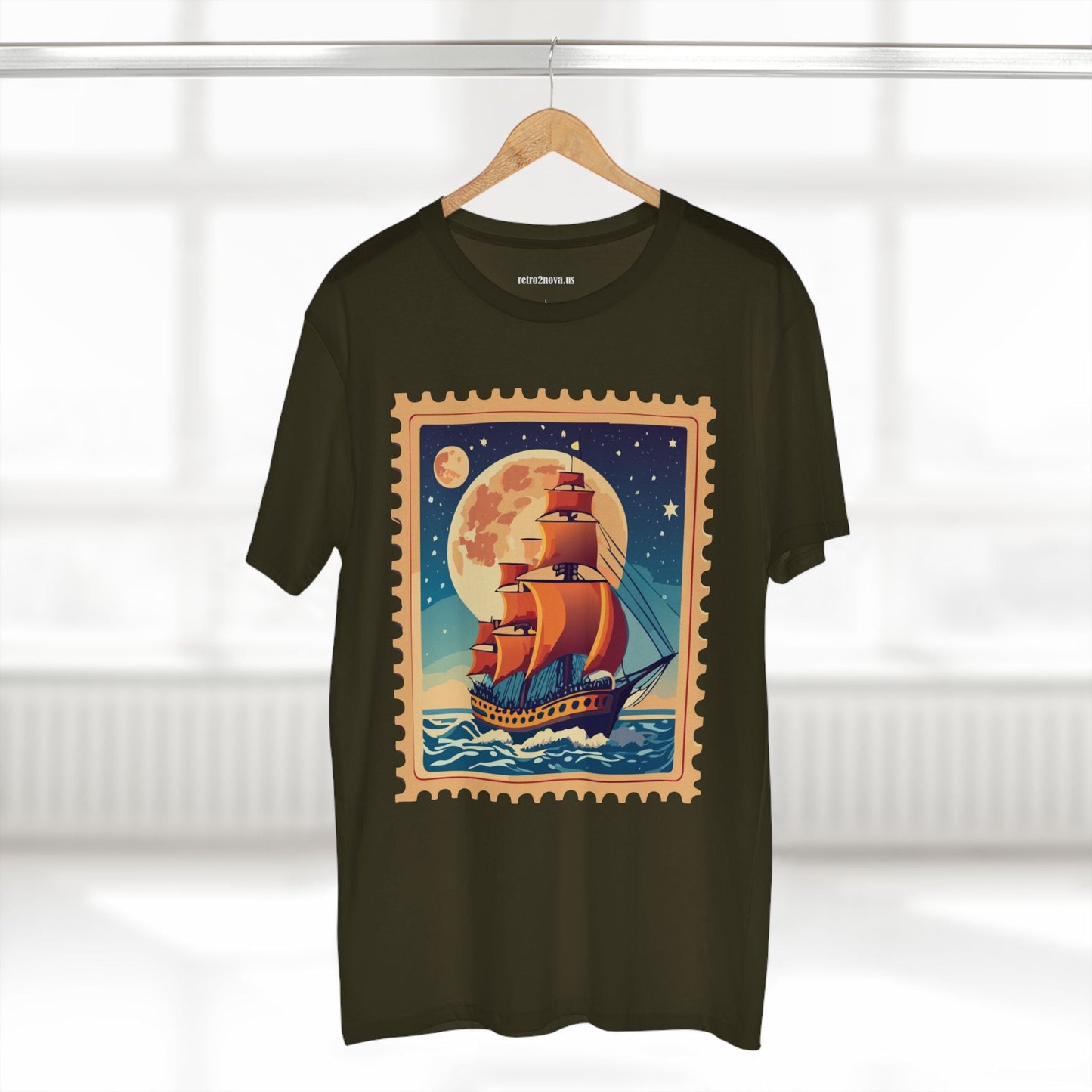 Postage Stamp Shirt Unisex Premium Cotton Tee With Original Art Design Retro2Nova