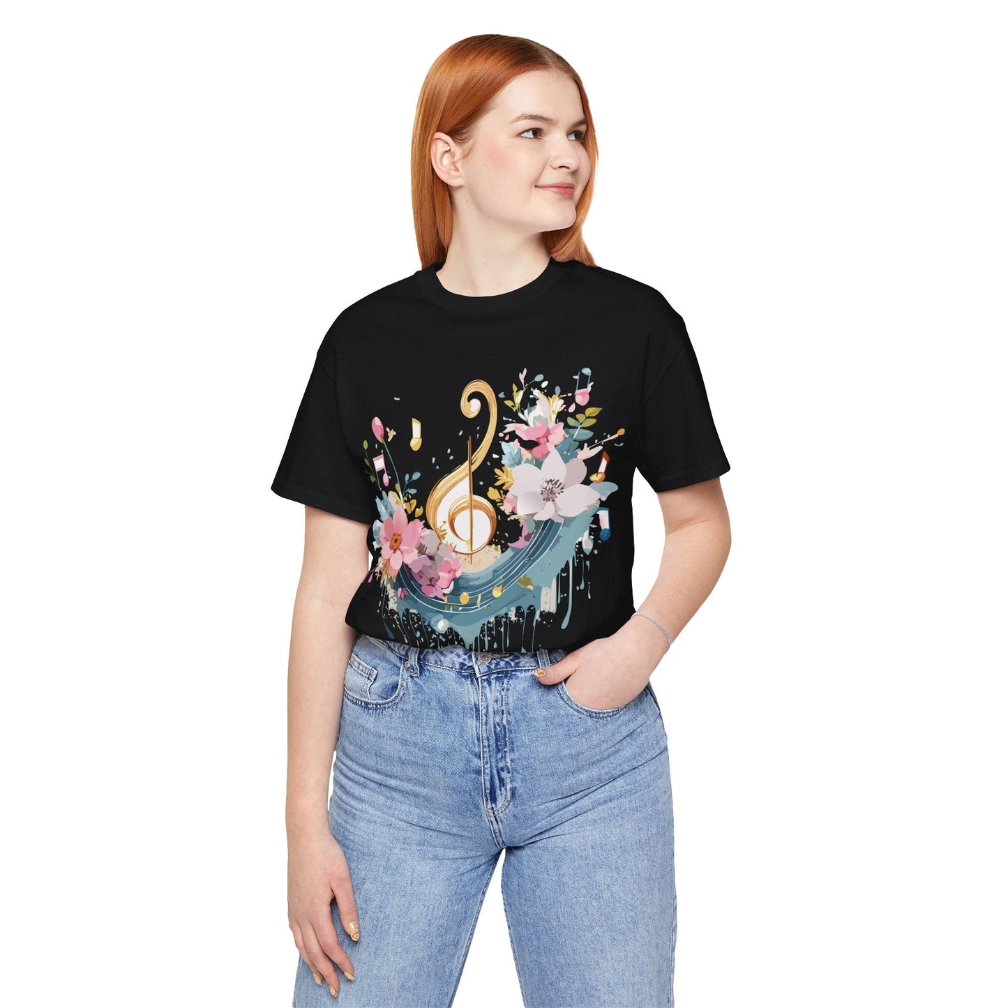 Music Graphic Unisex 100 Cotton Vintage Art with Musical Elements Tee 65