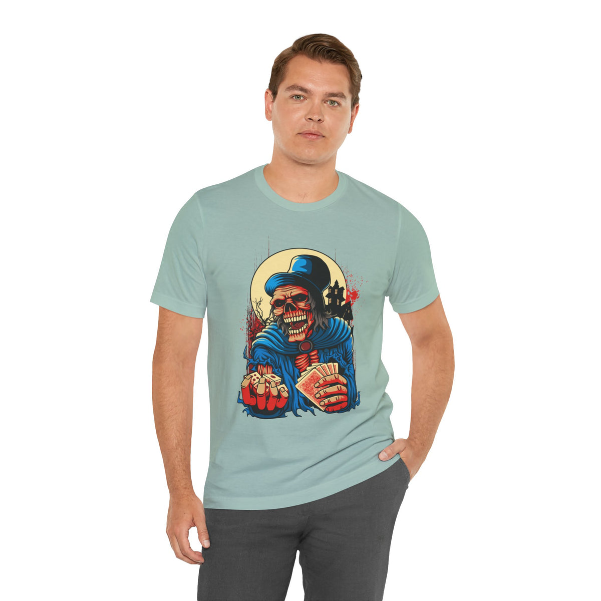 Skull Graphic Design Tee, Skull Shirt, Vintage Tees, Art Design T-Shirt, Graphic Tee, Art Shirts - 1