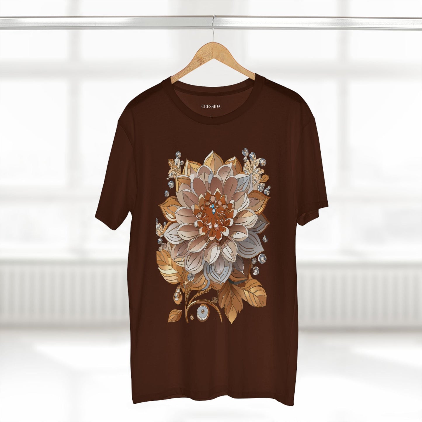 Floral Graphic T-Shirt Unisex 100 Cotton Art Design with Antique Flowers Tee 1