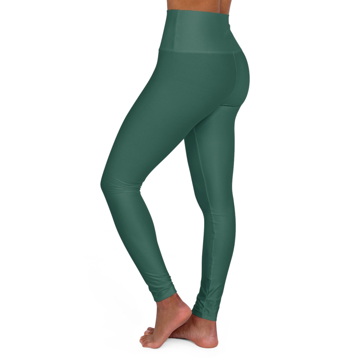 Dark Jungle Green Color High-Waist Yoga Leggings Women's Seamless Poly-Span Stretchy Pants XS-2XL
