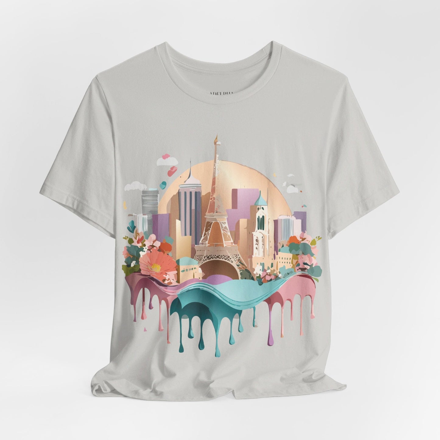 Tourist Shirt With Paris Graphic Tee Unisex Jersey Short Sleeve Art Design Adelpha Vintage Inspired