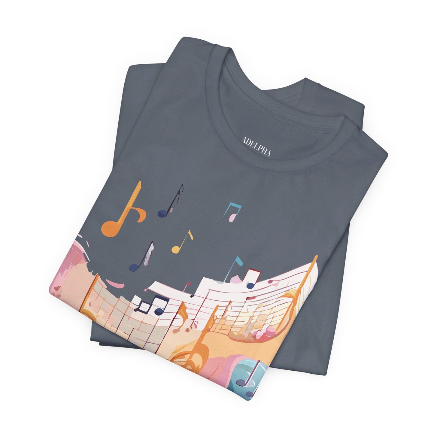 Music Graphic Unisex 100 Cotton Vintage Art with Musical Elements Tee 27