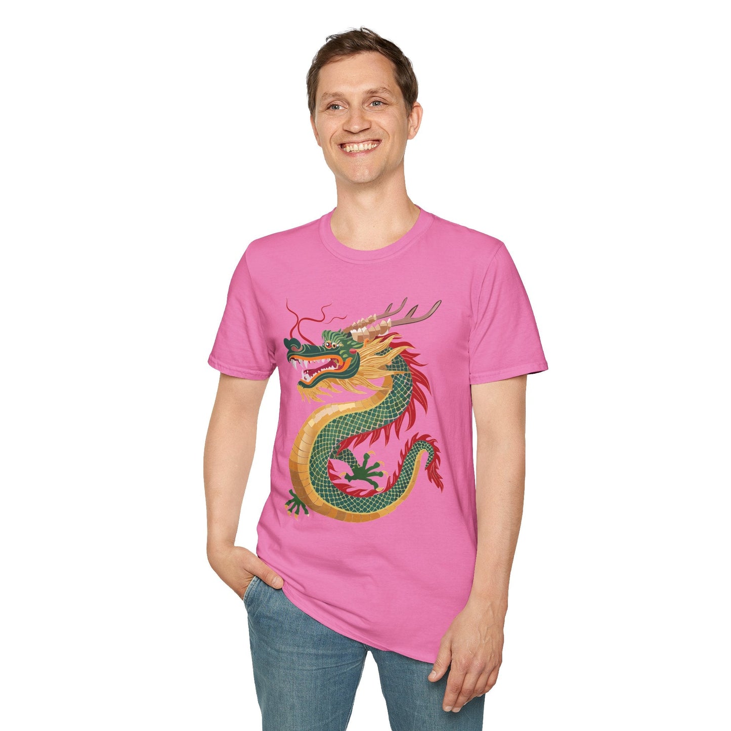 Dragon Graphic Unisex Cotton Softstyle Art Design Tee With Animals 9