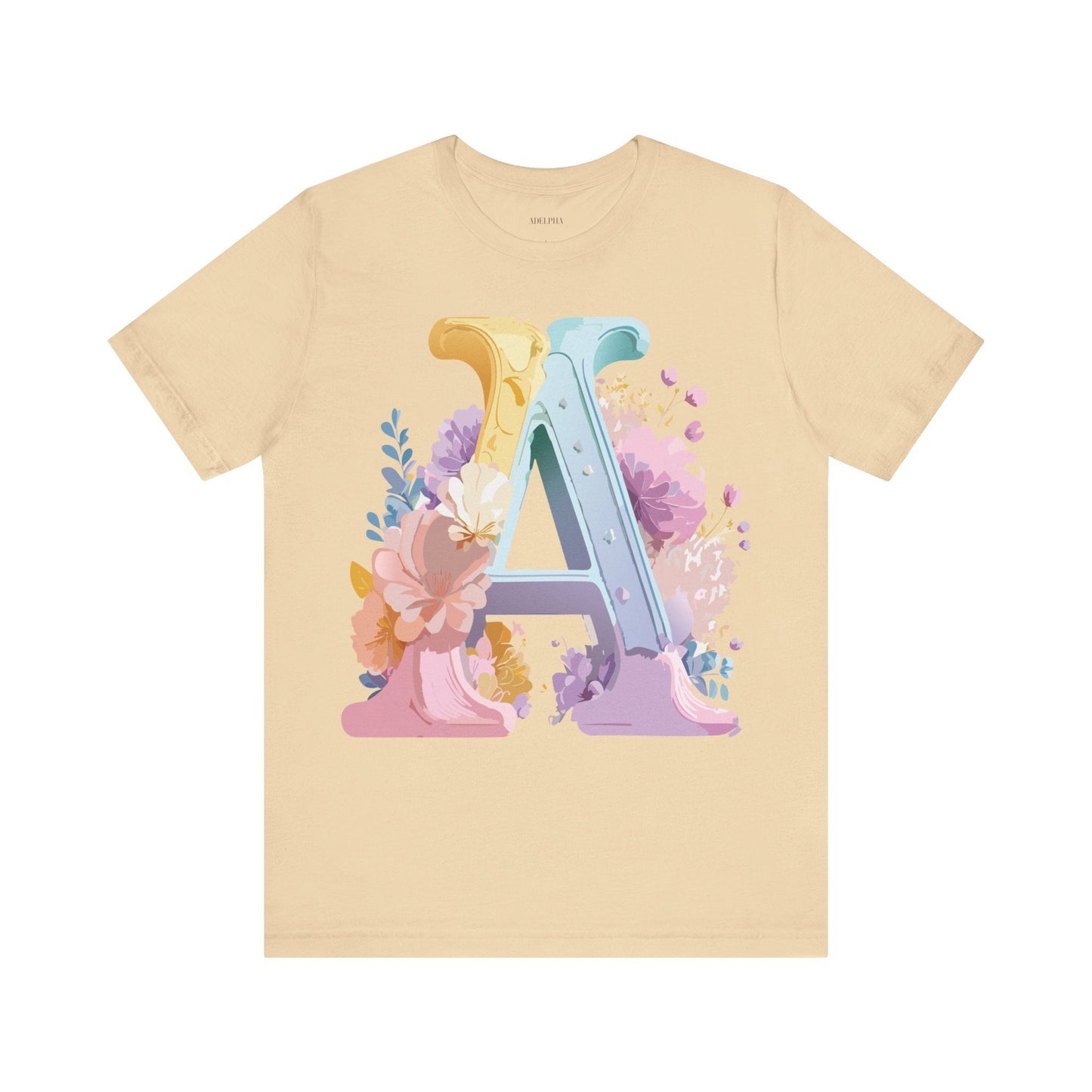 Letter A Graphic Tee Unisex Short Sleeve Shirt Vintage Inspired Artwork By Adelpha