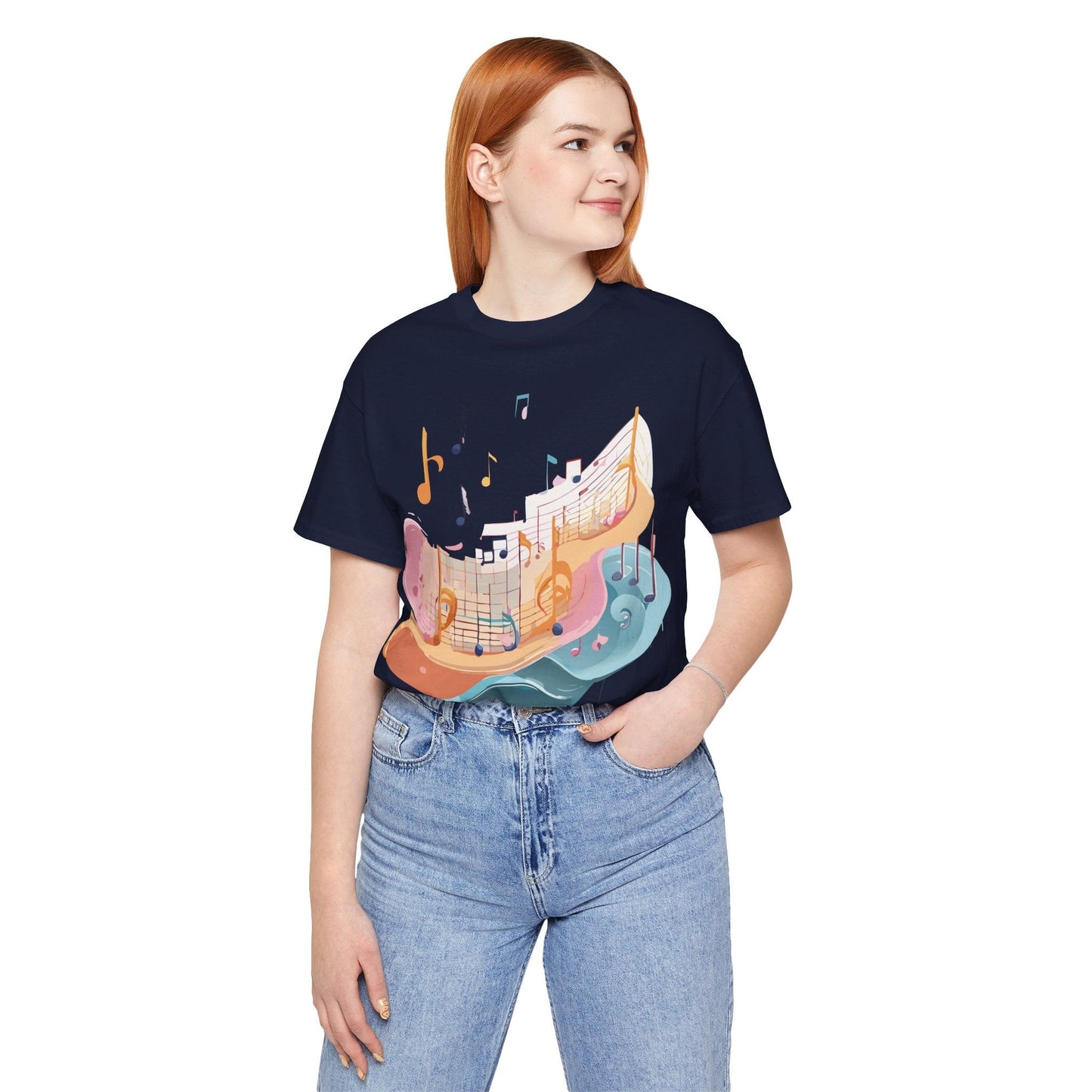 Music Graphic Unisex 100 Cotton Vintage Art with Musical Elements Tee 27