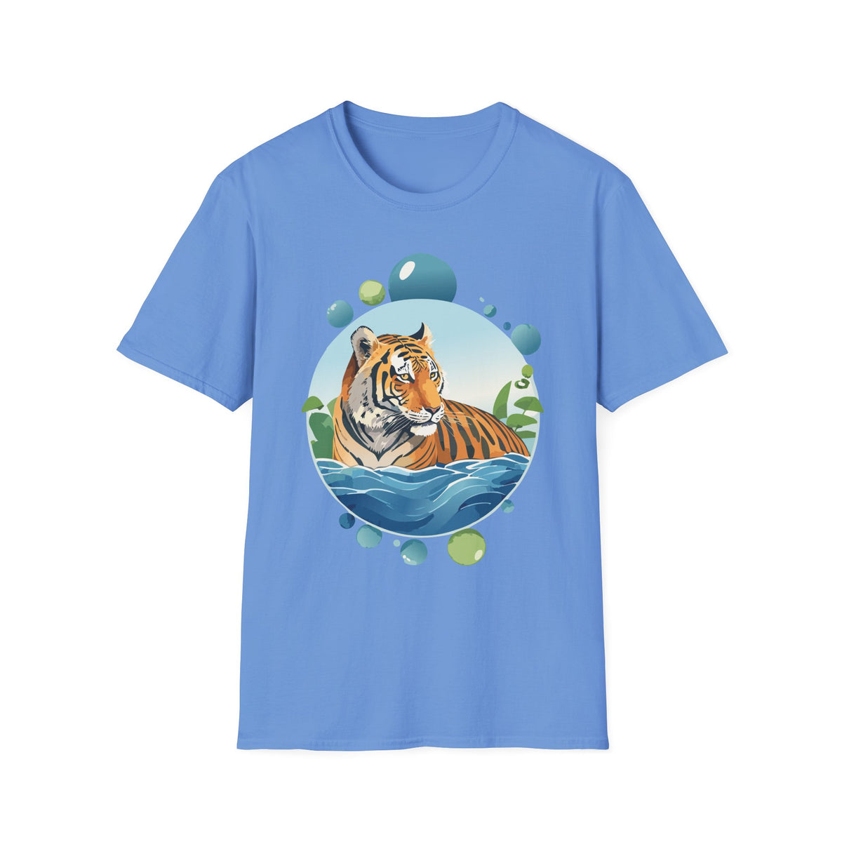 Tiger Portrait T-Shirt | Watercolor Jungle Circle Design