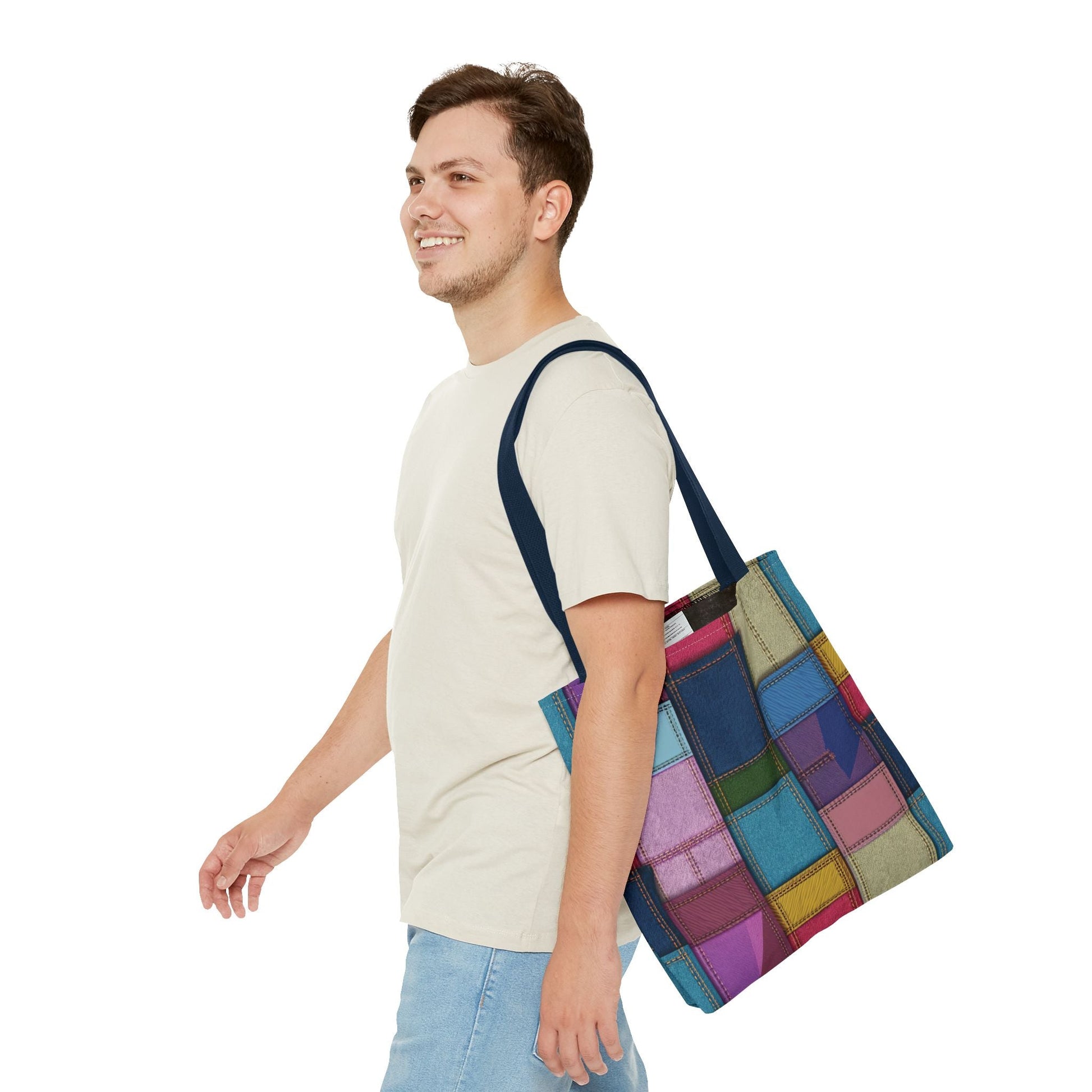 Denim Canvas Bag, Tote Bag Denim Printify