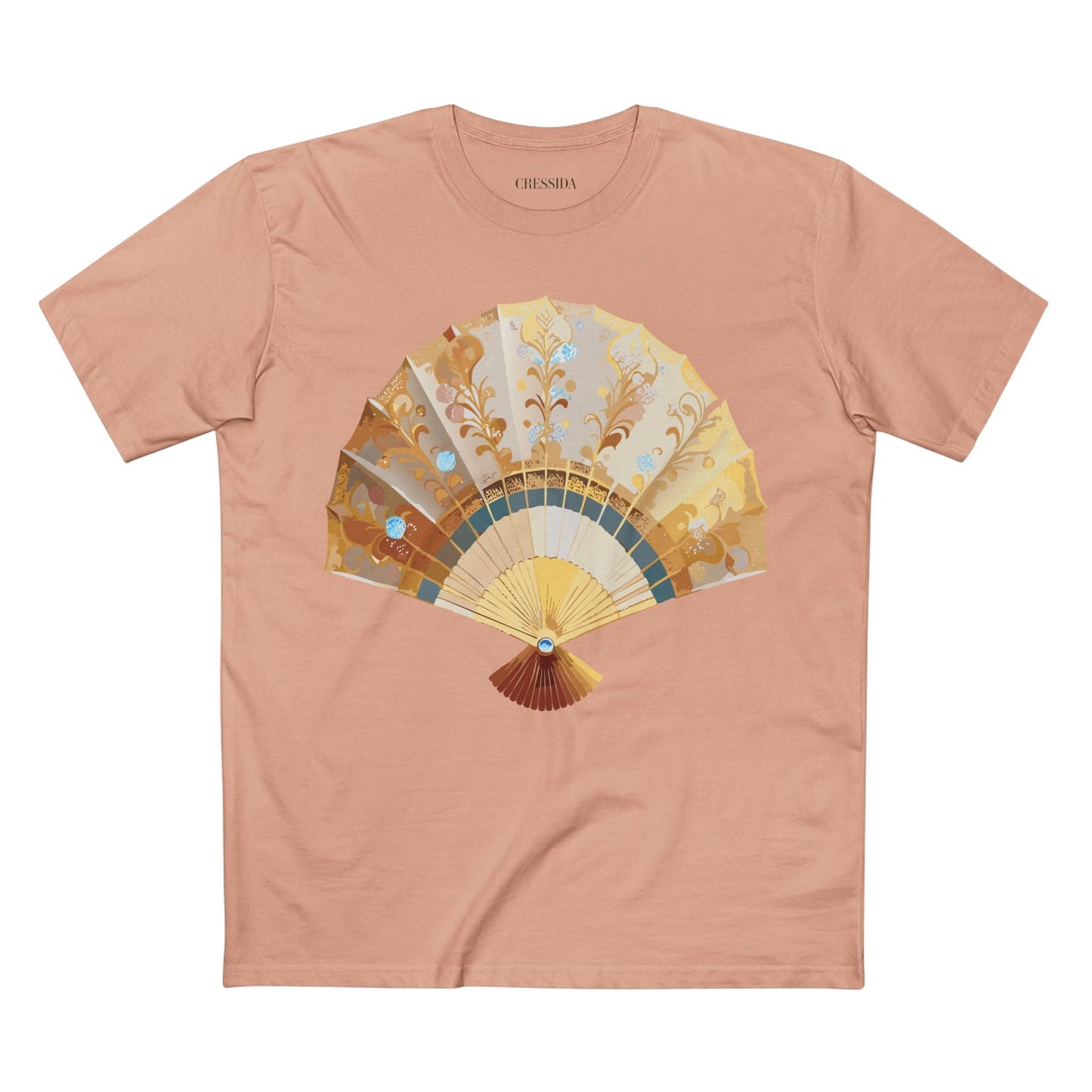 Antique Fan Graphic Design T-Shirt Unisex 100 Cotton Floral Carnival Artwork Tee 21