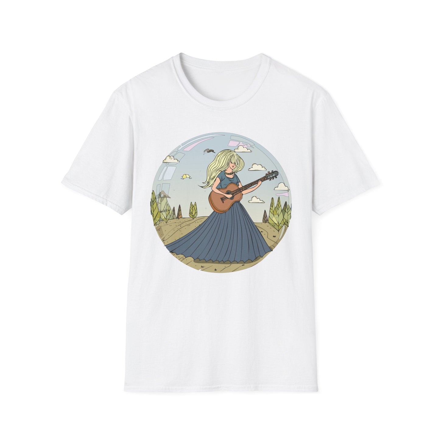 Womens Graphic T Shirt Art Design Tee Softstyle Cotton Ring-Spun Unisex Short Sleeve