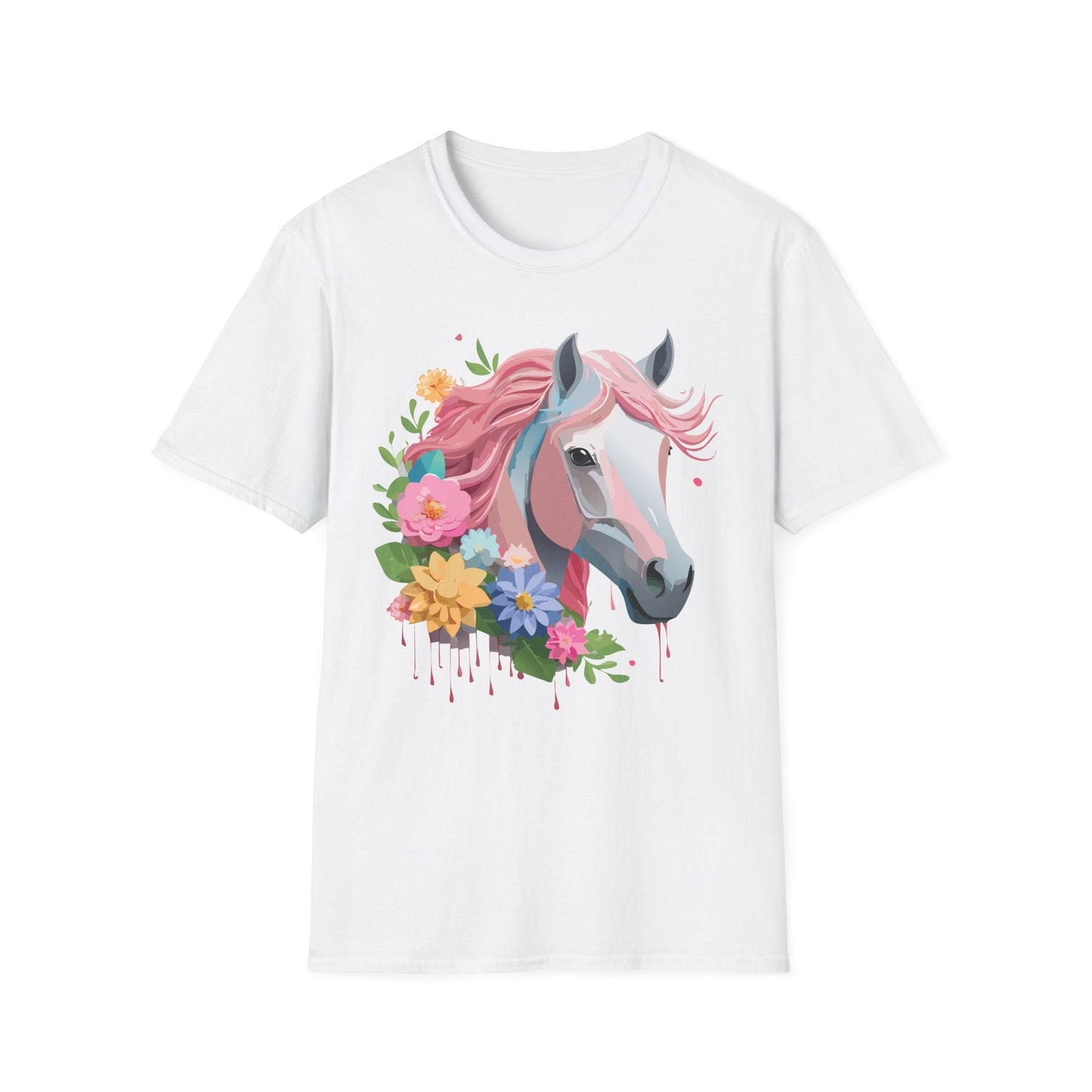 Unisex Horse Shirt Softstyle Cotton Tee With Animal Print Design