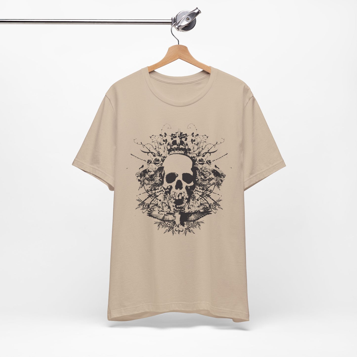 Dark Skull Graphic Design Tee, Skull Shirt, Vintage Tees, Art Design T-Shirt, Vintage Graphic Tee, Art Shirts with Skulls