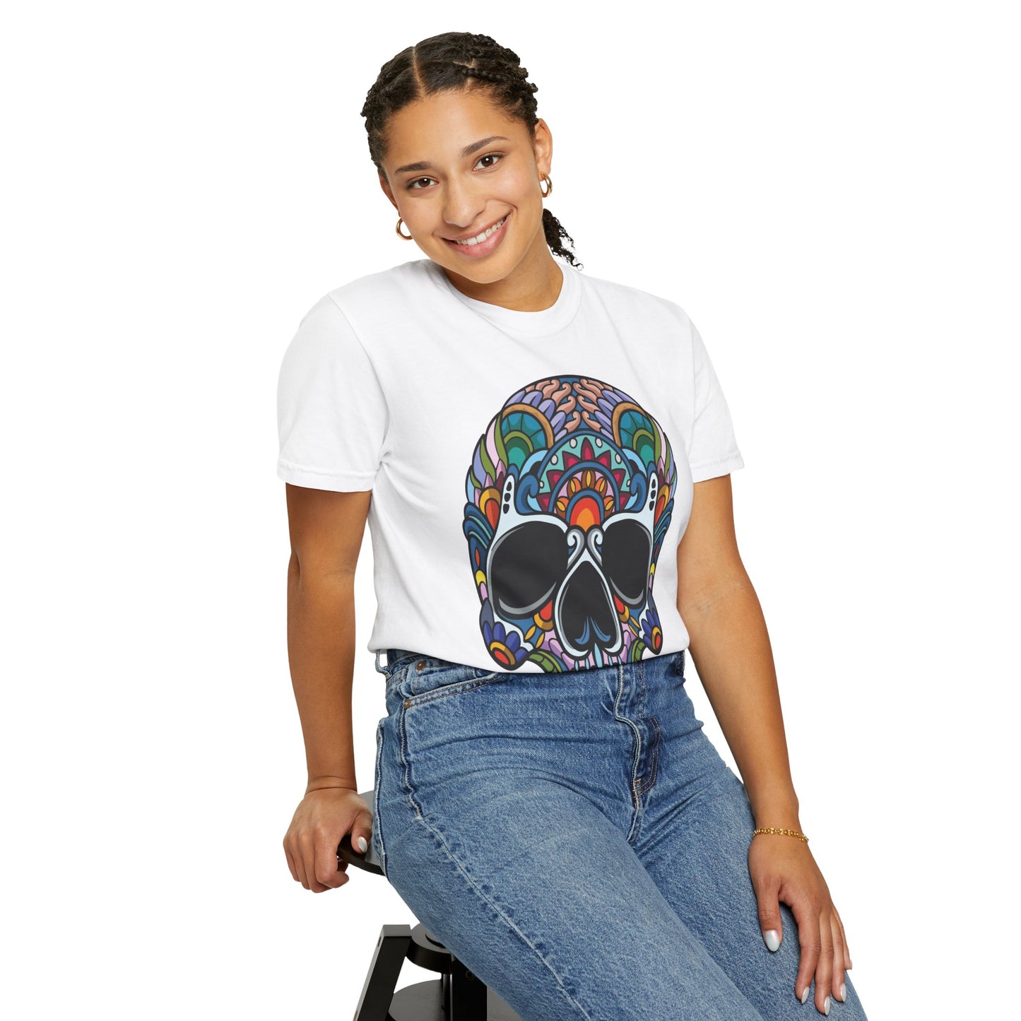 Unisex Cotton Tee Shirt with Skull