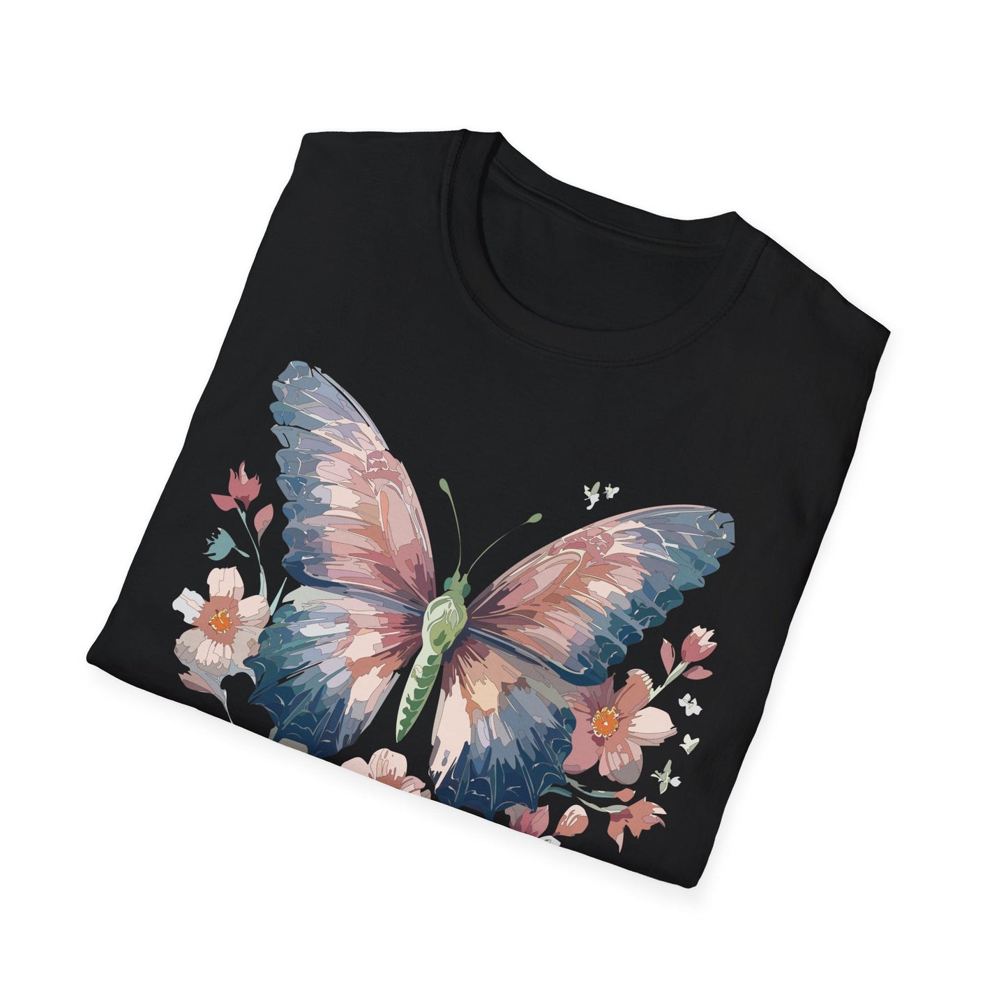 Butterfly Print T Shirt Monarch Unisex Gildan Softstyle 64000 Cotton Tee For Everyday Comfort