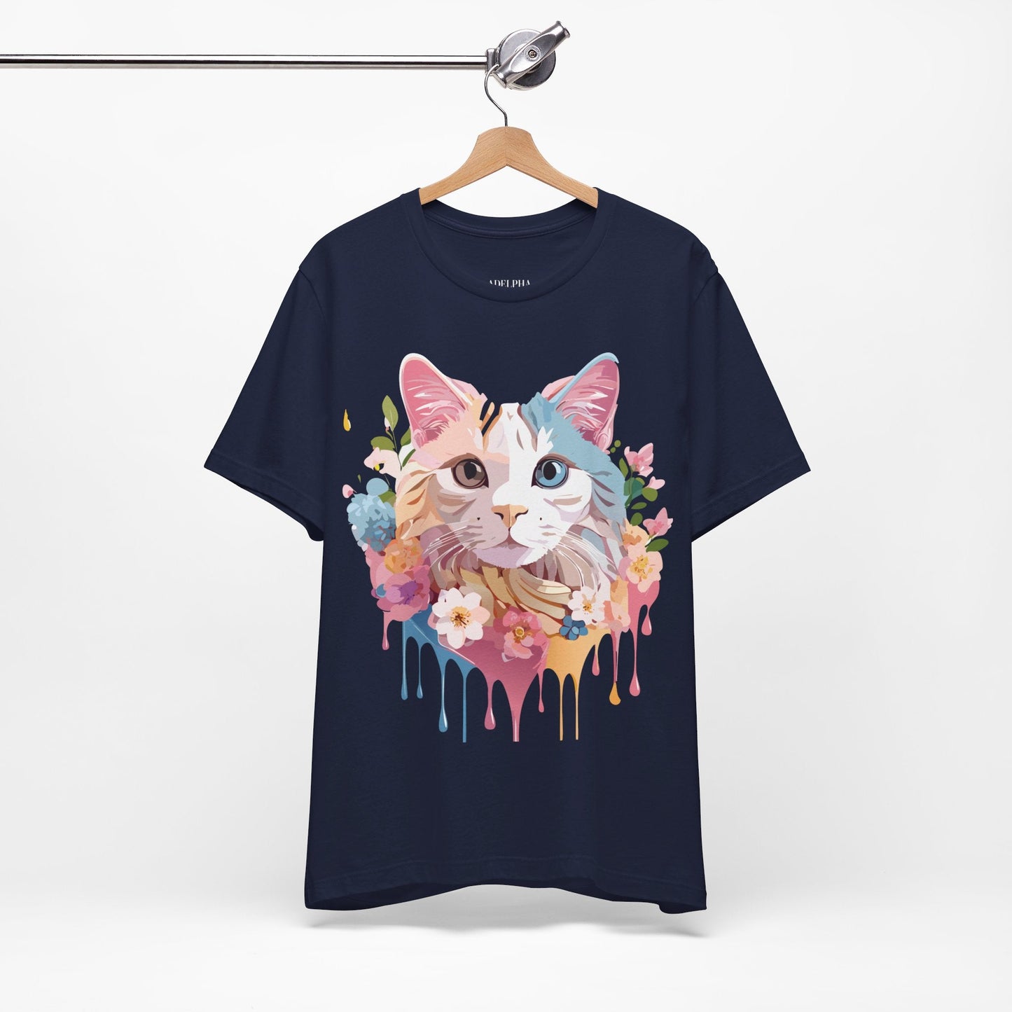 Cat Graphic Tee Unisex Short Sleeve Shirt Featuring Vintage Adelpha Artwork