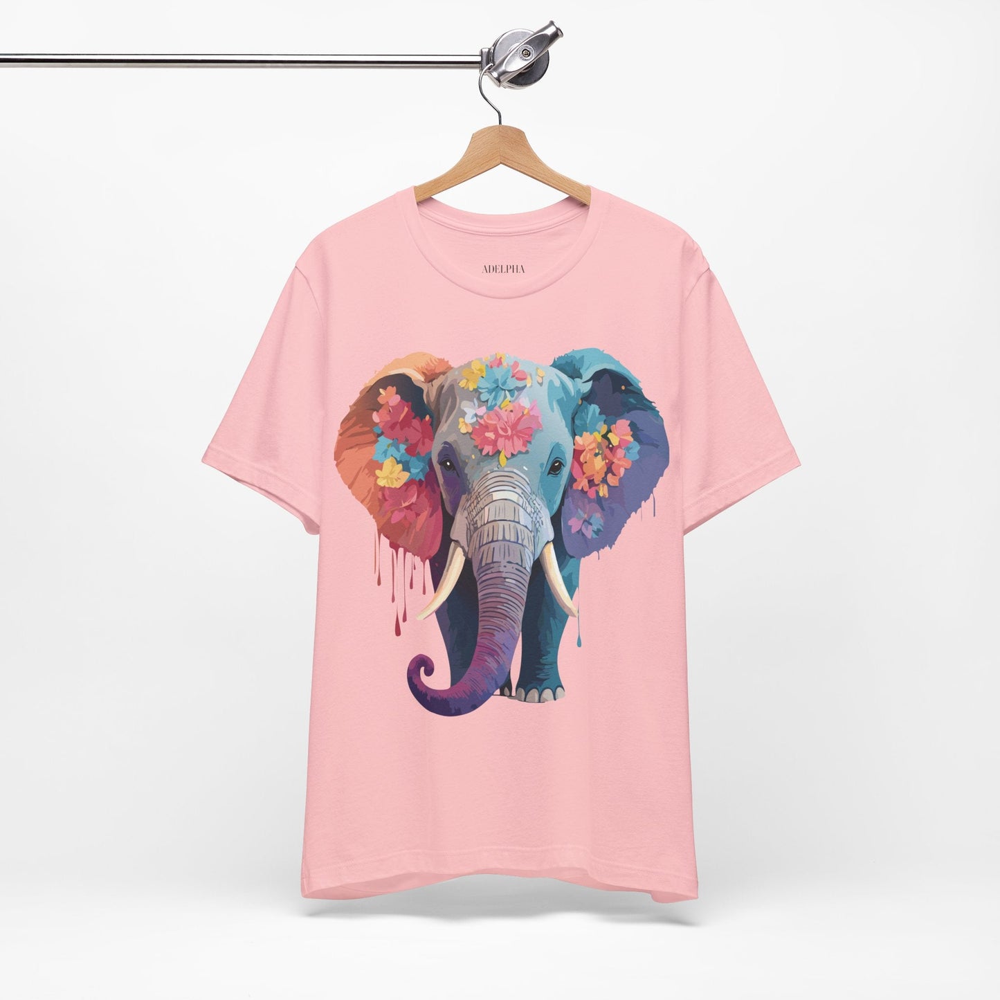 Elephant Graphic Tee By Adelpha Unisex Short Sleeve Shirt With Vintage Artwork Design