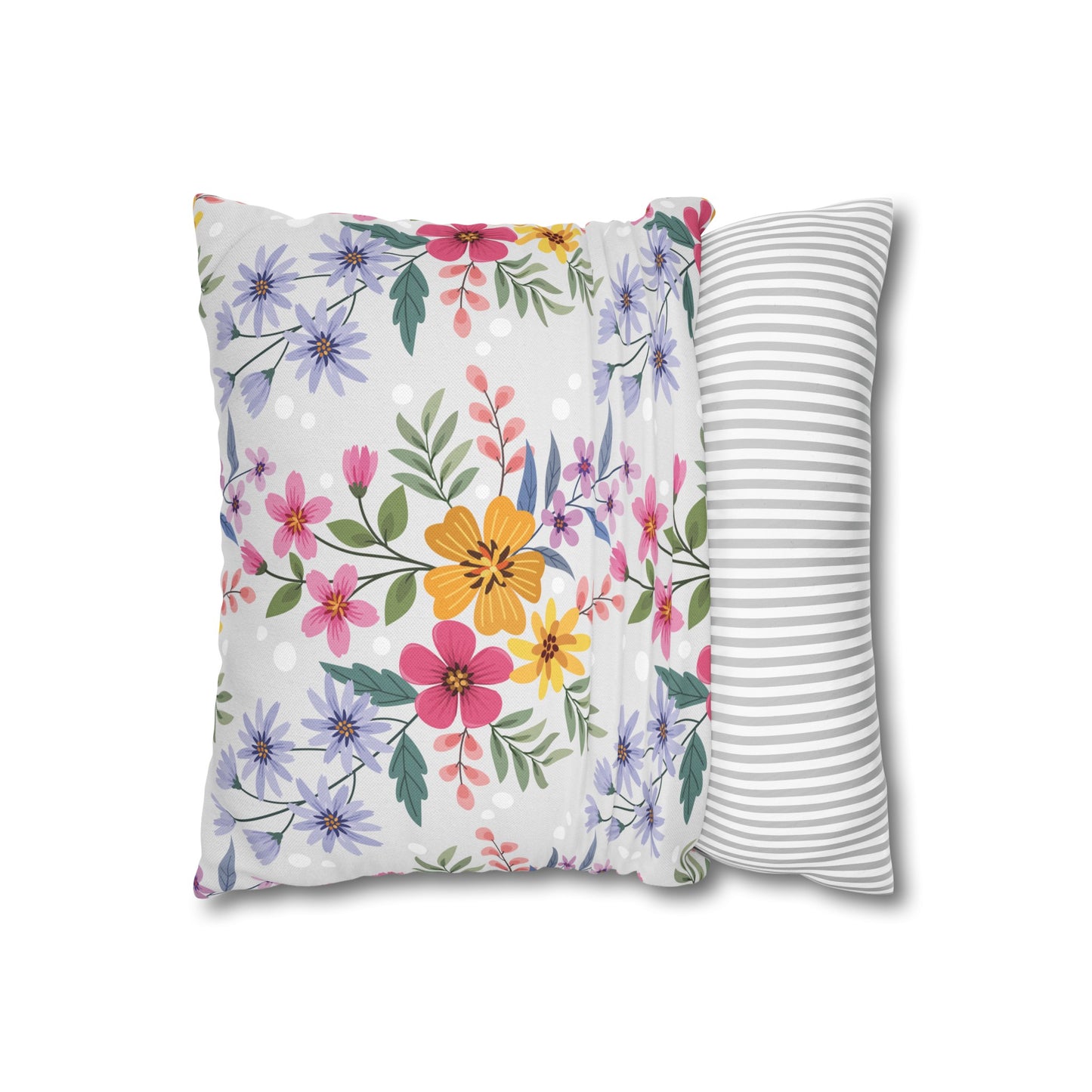 Funda de almohada de poliéster con diseño floral