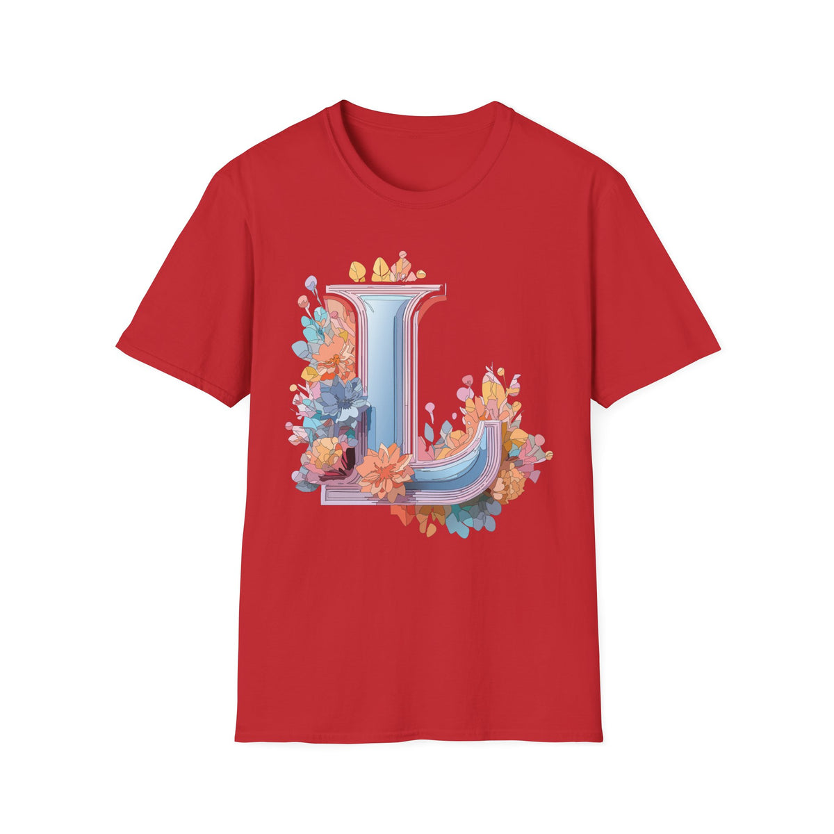 Floral Letter L T-Shirt | Monogram Initial Tee