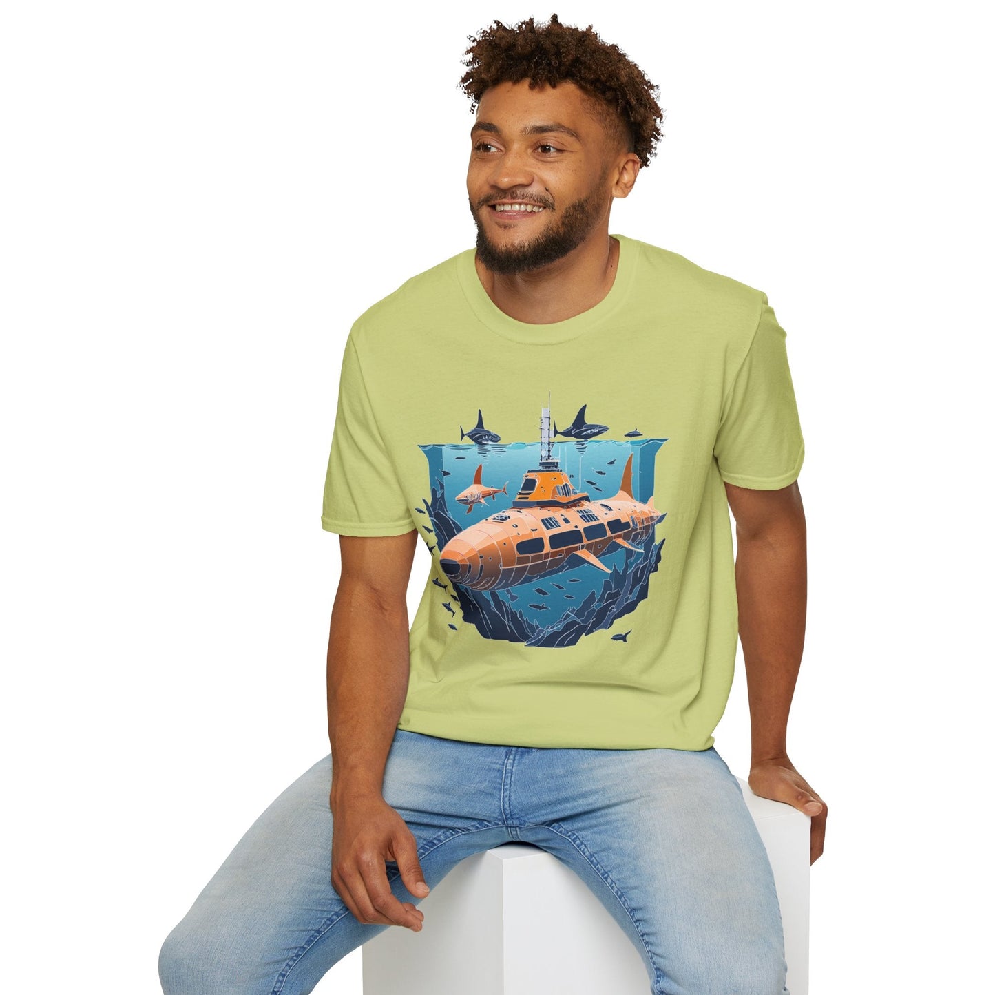 Ocean T Shirt Unisex Gildan Softstyle 64000 Ocean Theme Tee 100 Percent Cotton Fabric