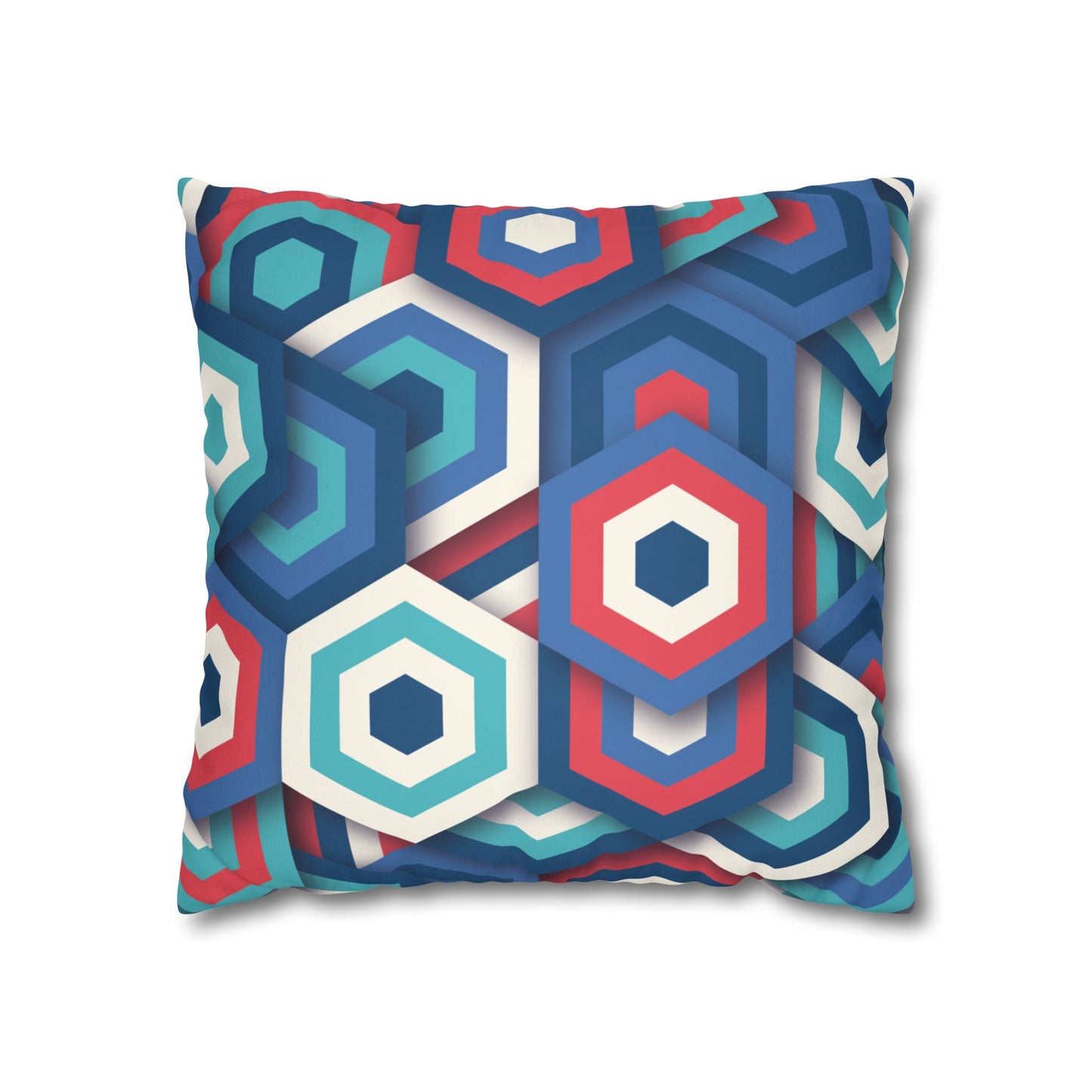 Faux Suede Pillowcase with Abstract print