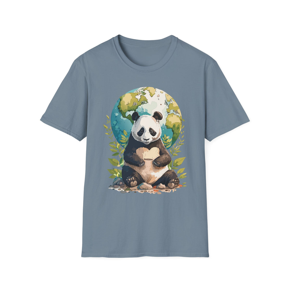 Panda Earth Illustration T-Shirt | Cute Panda Globe Tee