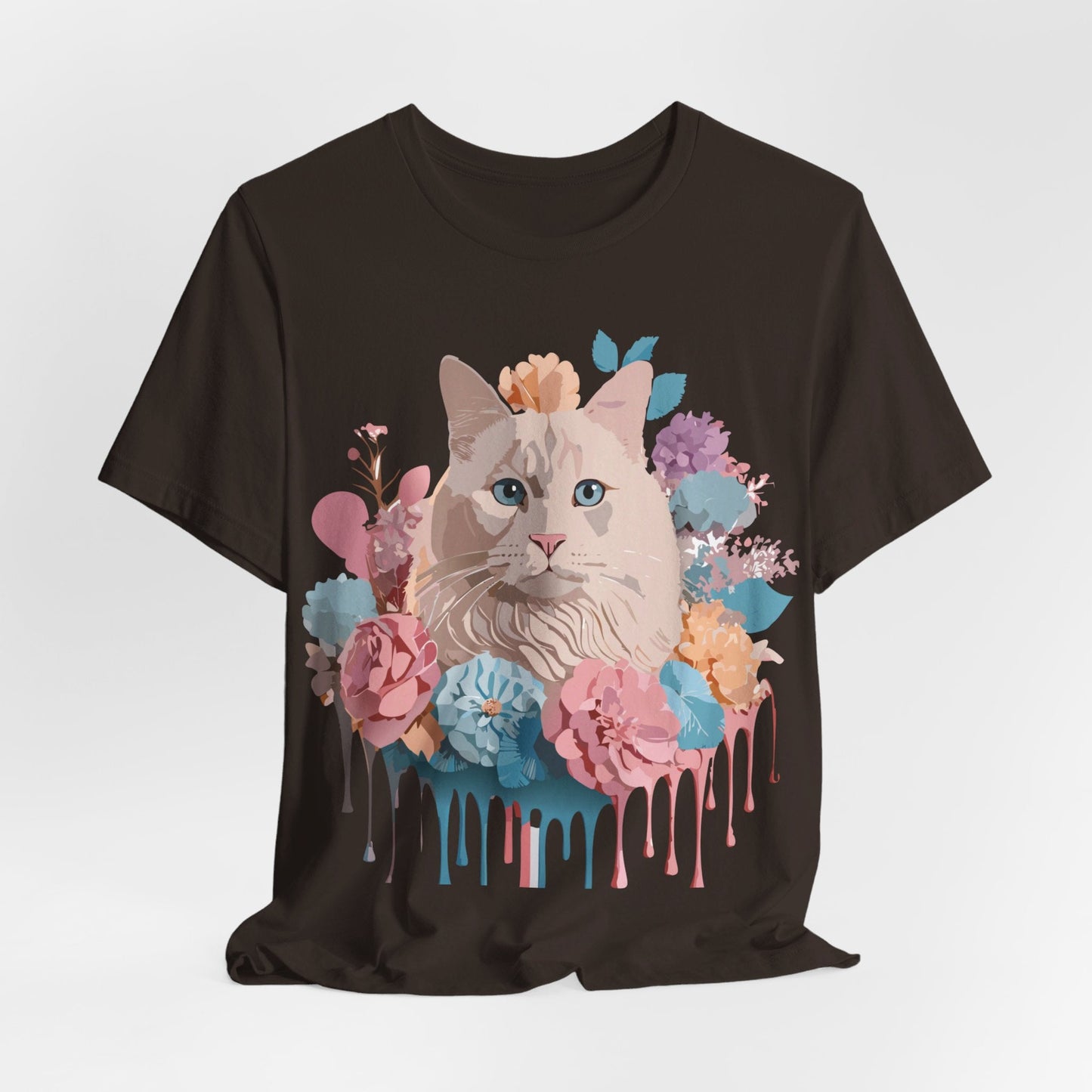 Cat Graphic Tee Unisex Short Sleeve Shirt By Adelpha Vintage Art Design