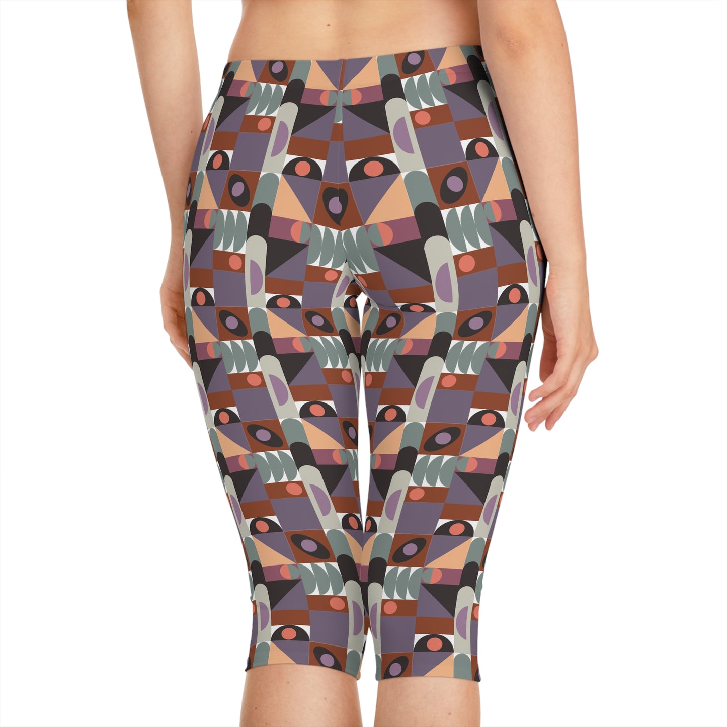 Leggings capri con estampado abstracto