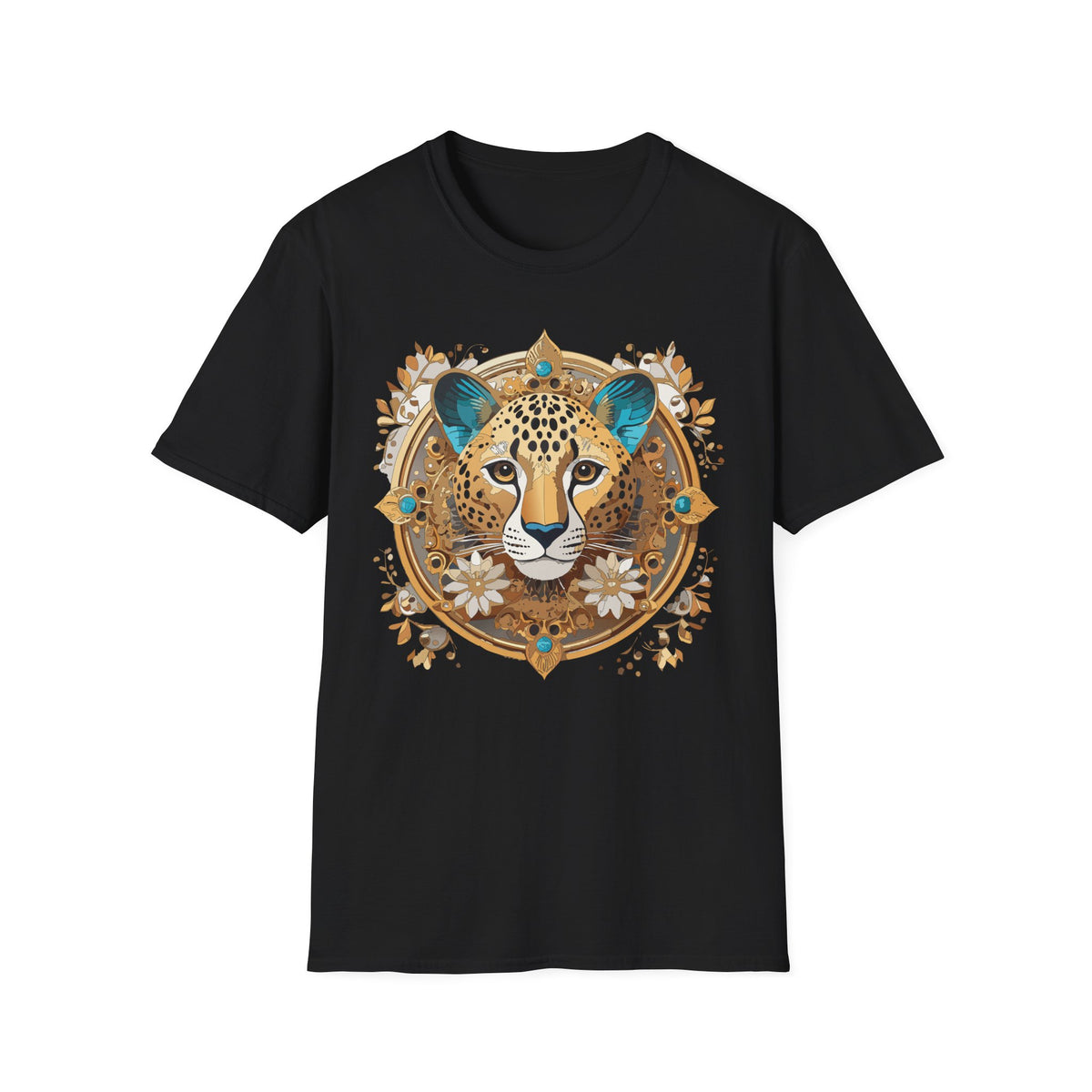 Boho Cheetah Mandala T-Shirt | Leopard Face Graphic Tee