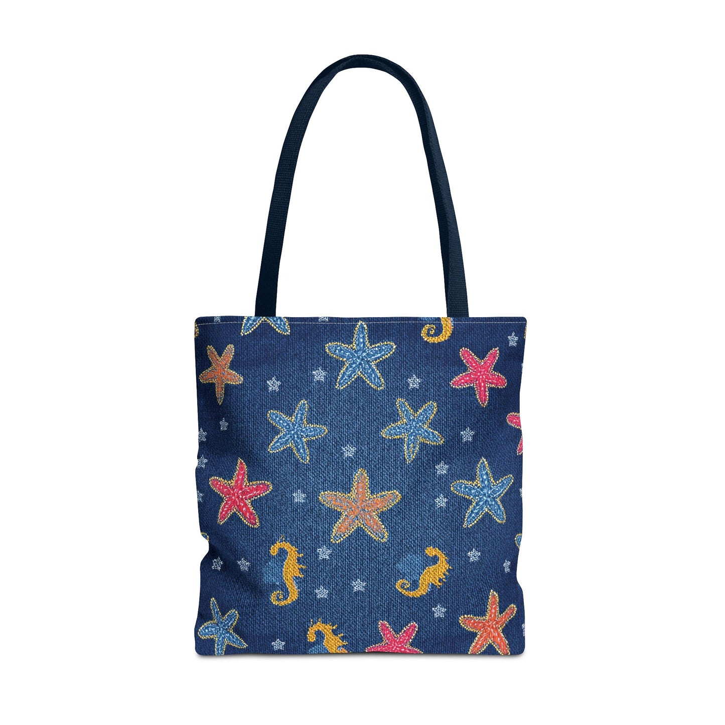 Denim Fabric Imitation Print Unisex Canvas Bag Poly Spun 3 Sizes Tote Bag 182-22