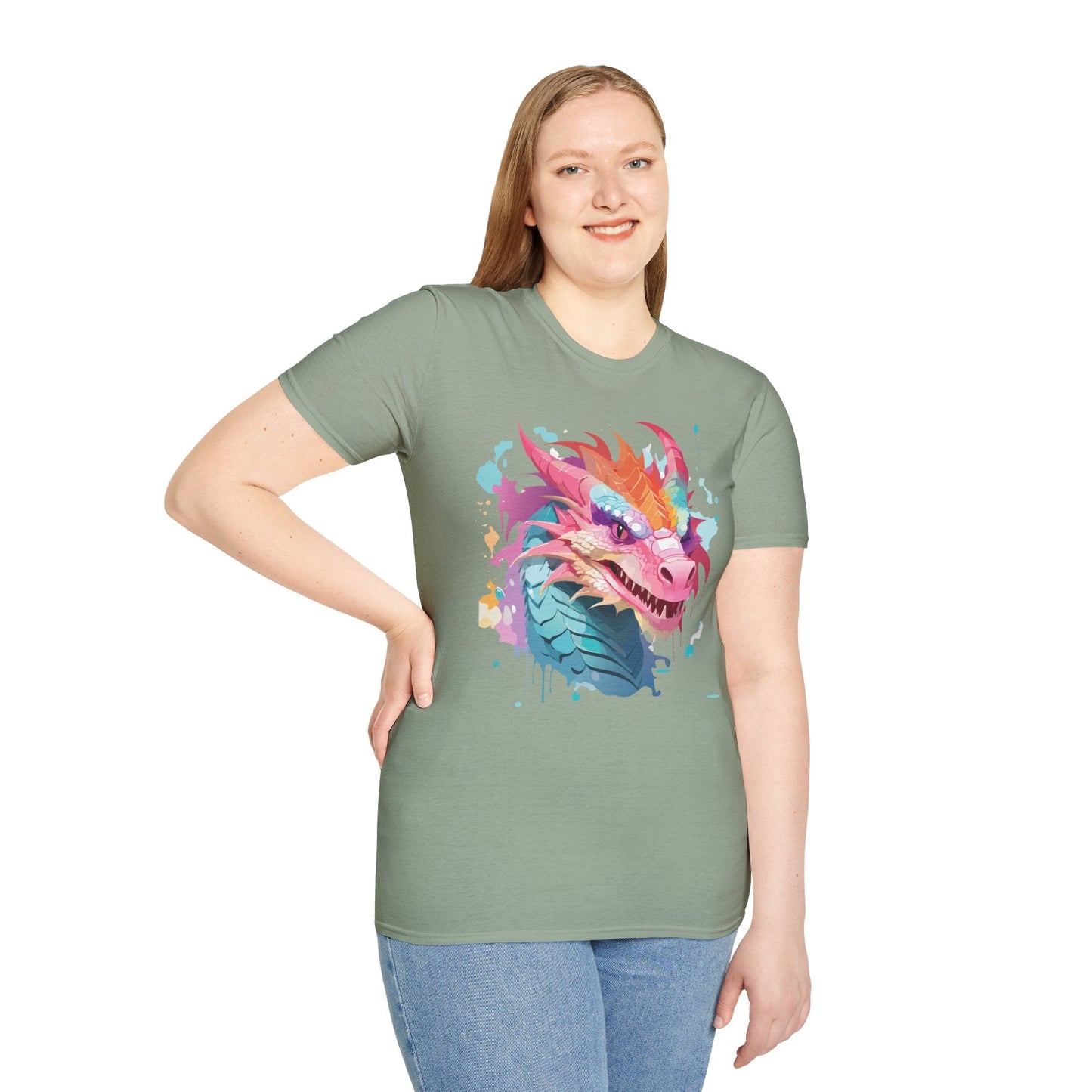 Dragon T Shirt Unisex Dragon Graphic Tee Softstyle 64000 Lightweight Comfort Durable Breathable