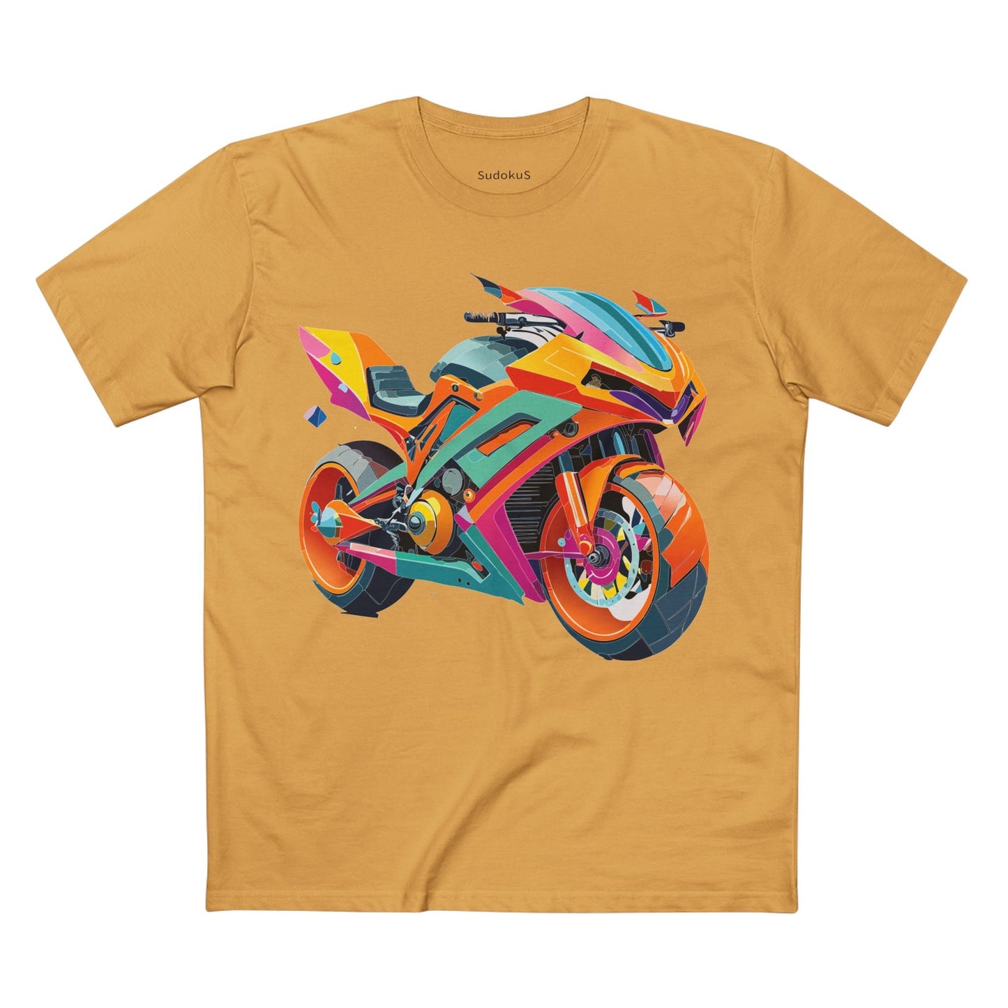 Moto Bike Graphic Unisex 100 Cotton Staple Tee 6