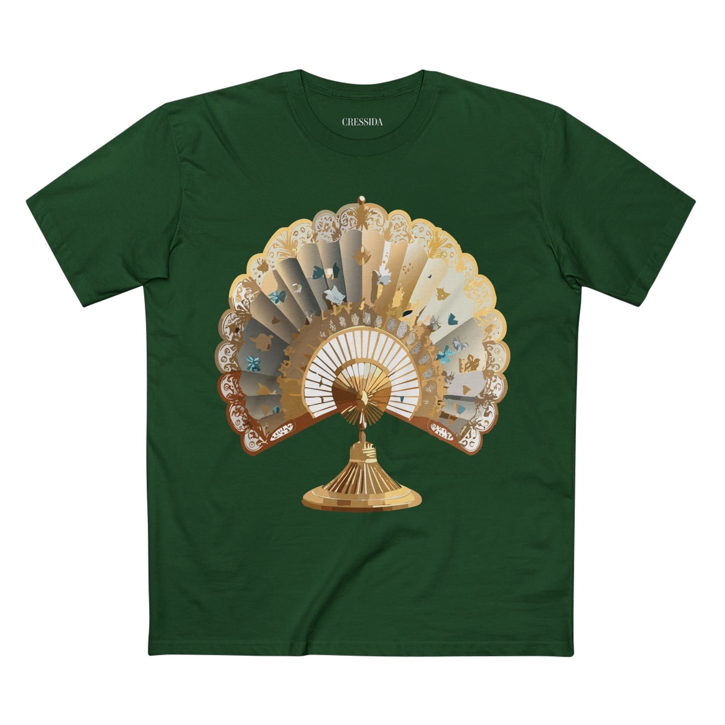 Antique Fan Graphic Design T-Shirt Unisex 100 Cotton Floral Carnival Artwork Tee 22