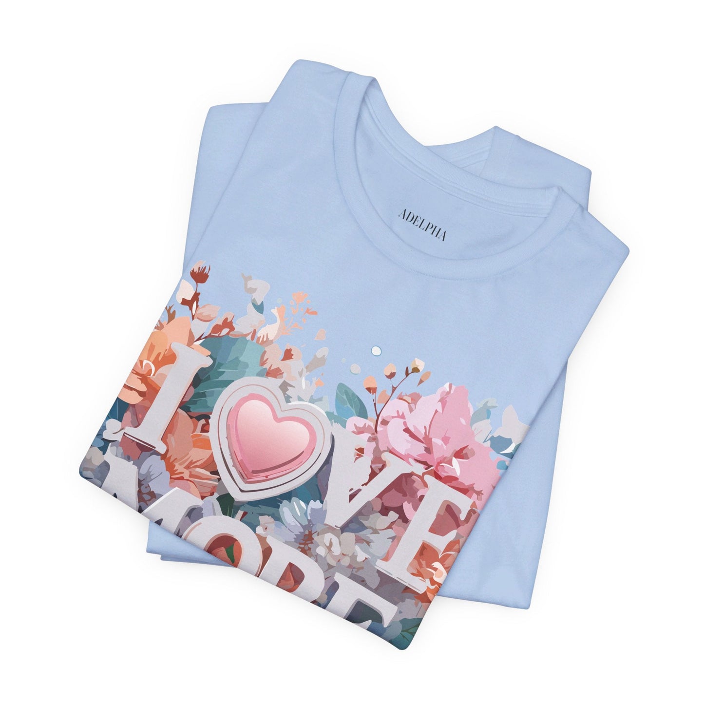 Valentine Day Graphic Unisex 100 Cotton Vintage Artwork with Love and Flower Design Tee 17