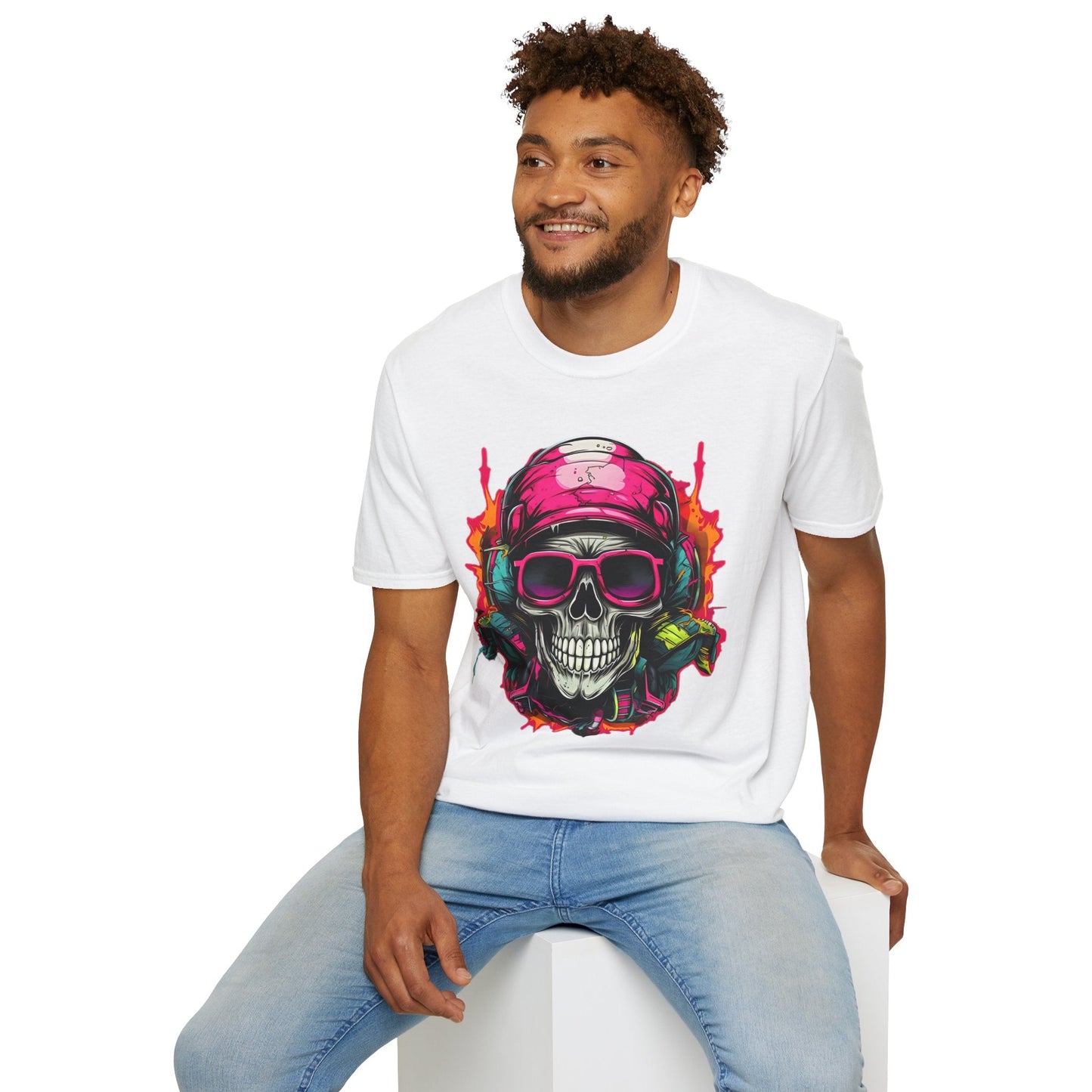 Skull Graphic Unisex Cotton T-shirt with Skeleton Artwork Design 25