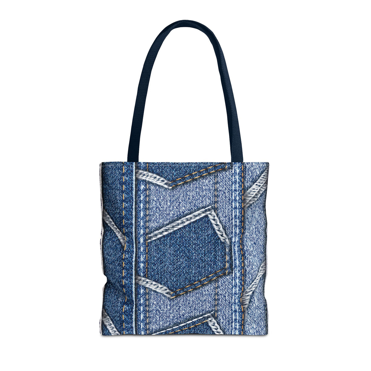 Denim Fabric Imitation Print Unisex Canvas Bag Poly Spun 3 Sizes Tote Bag 114