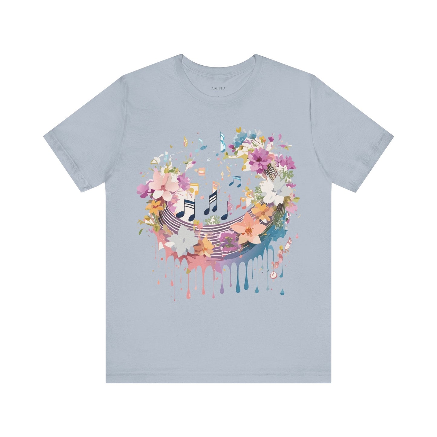 Music Graphic Unisex 100 Cotton Vintage Art with Musical Elements Tee 114