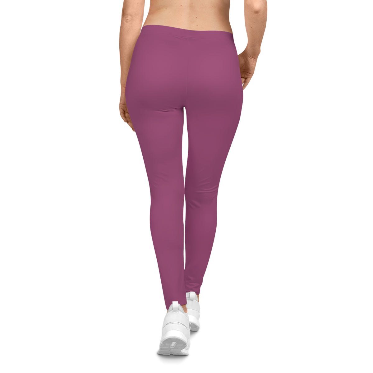 Berry Blush Pink Color Women's Poly-Span Casual Leggings XS-2XL