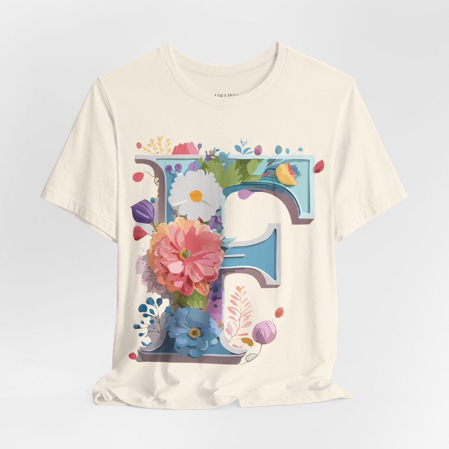 Letter F Shirt Unisex Graphic Tee Vintage Inspired Artwork By Adelpha Short Sleeve