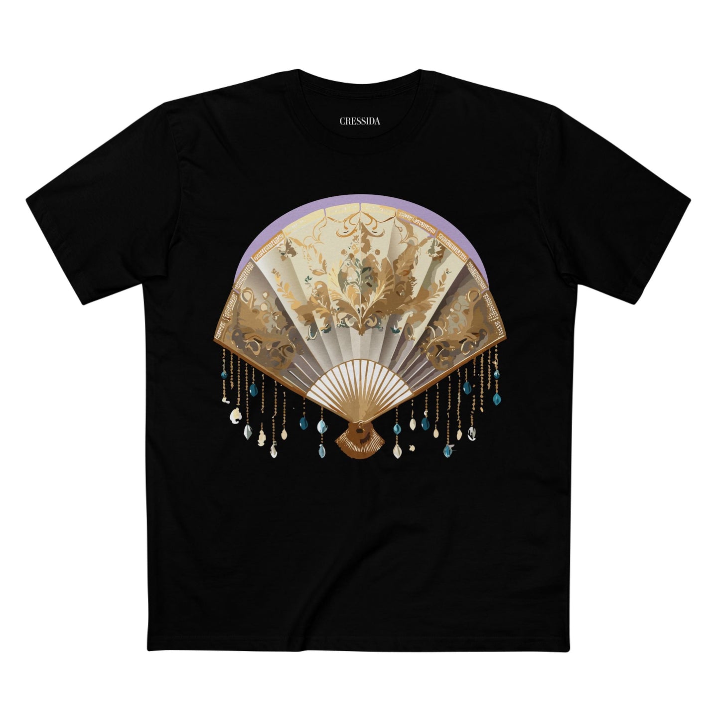 Antique Fan Graphic Design T-Shirt Unisex 100 Cotton Floral Carnival Artwork Tee 27