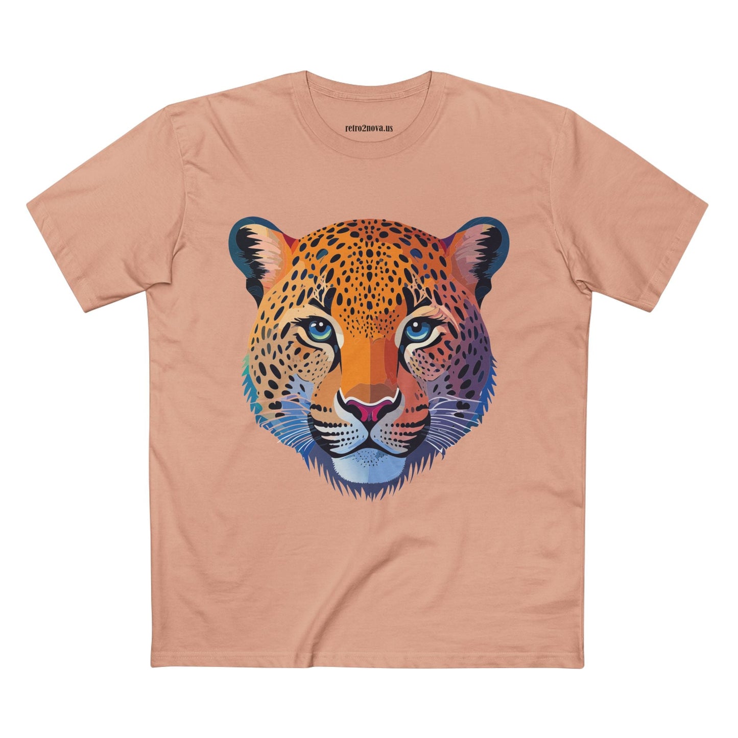 Unisex Cheetah Animal Shirt Premium Cotton Staple Tee With Original Art Design From Retro2Nova Collection