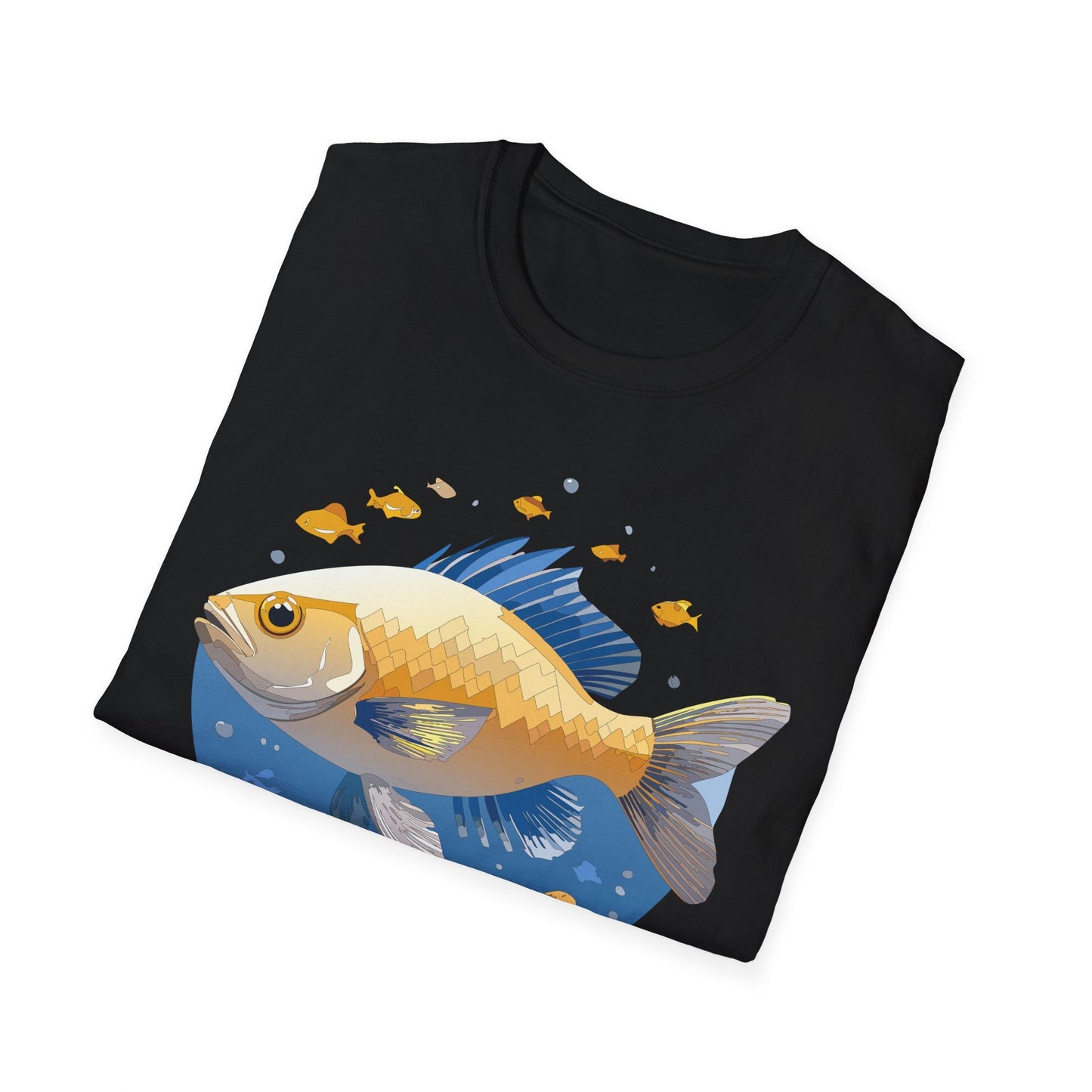Fish Art Graphic Tee Shirt Unisex Gildan Softstyle 64000 100 Percent Ring Spun Cotton