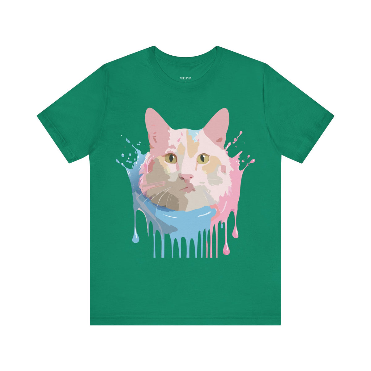 Cat Graphic Unisex Cotton Bella+Canvas Tee with Art Animal Design e203
