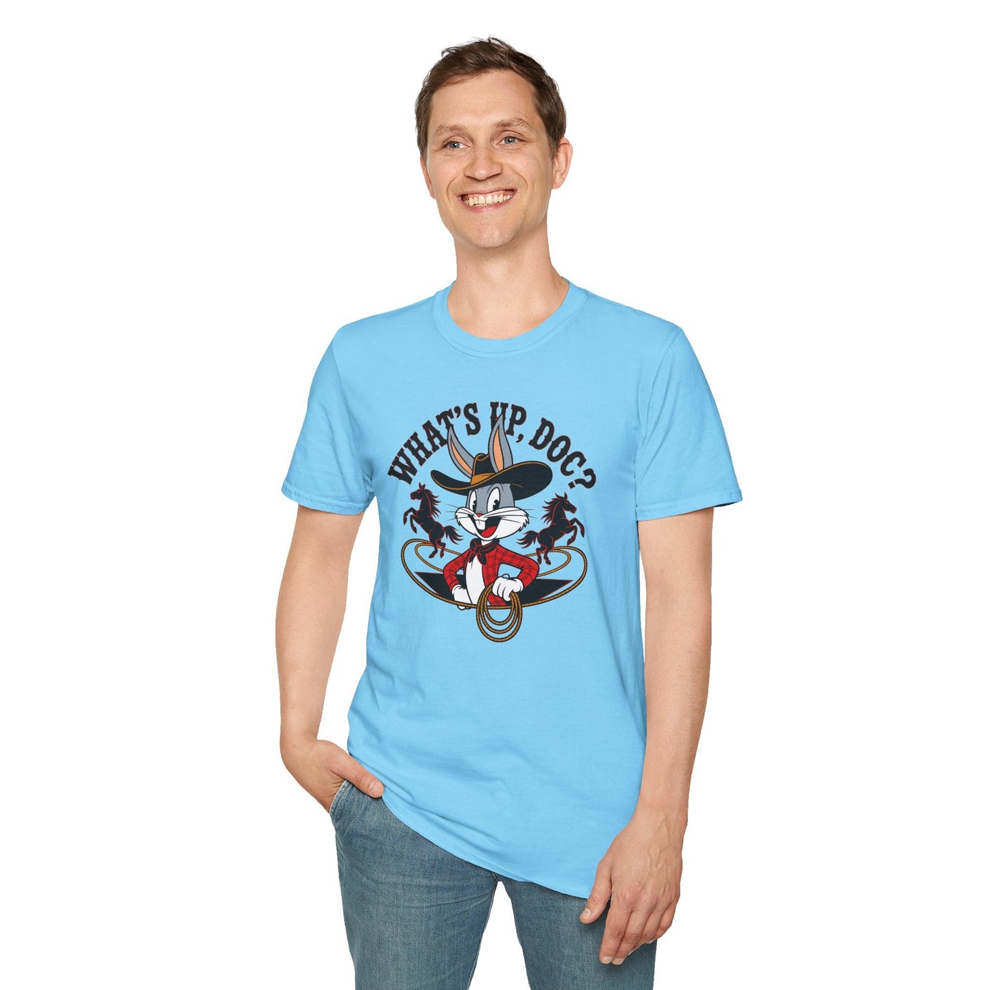 Bugs Bunny Shirt Unisex Cartoon T Shirt With Animation Design Softstyle Gildan 64000