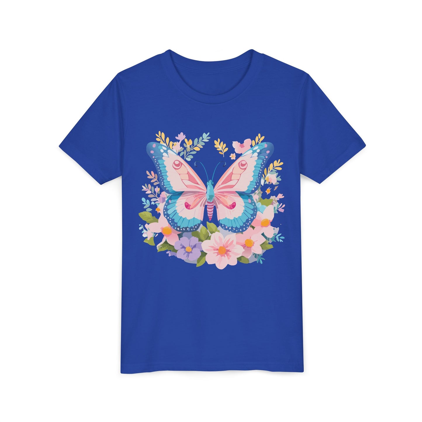 Camiseta juvenil Butterfly Blossom: camiseta de manga corta colorida para celebraciones de primavera (9 a 14 años)