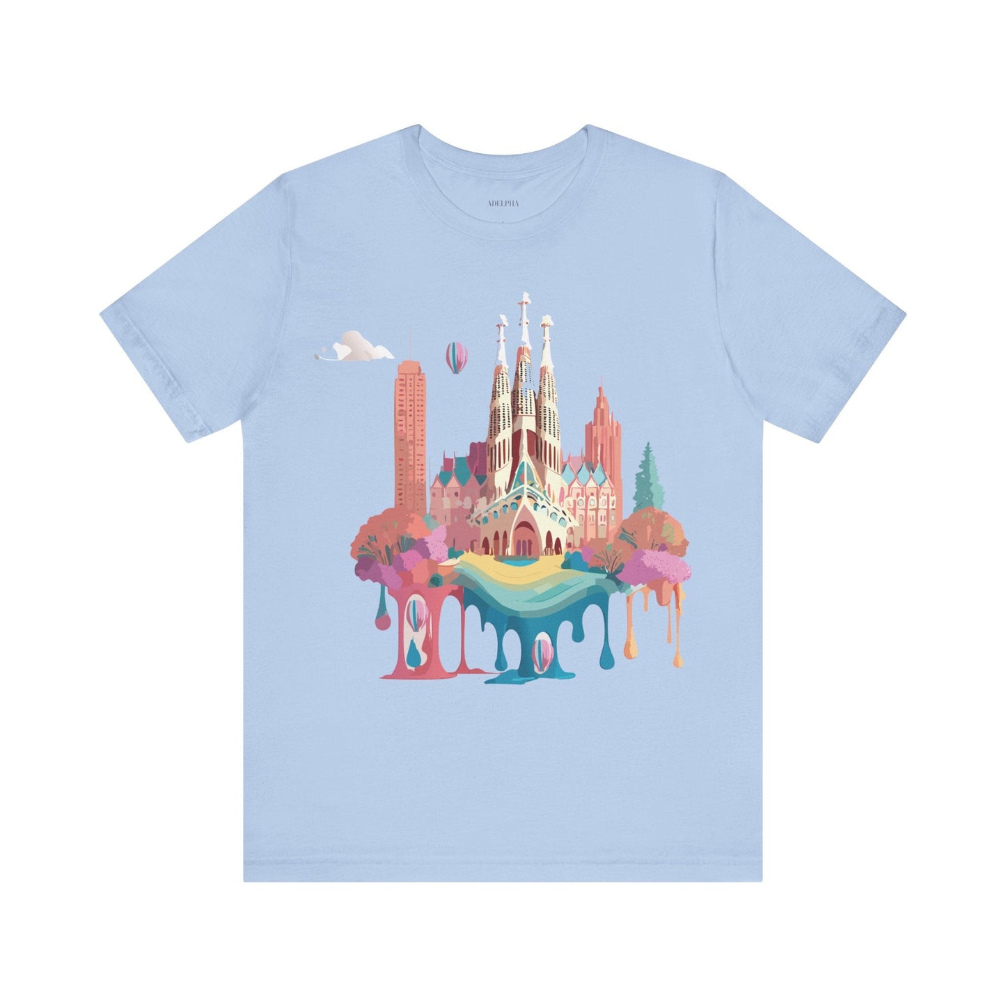 Adelpha Graphic Tee Barcelona Style Unisex Jersey Short Sleeve Vintage Inspired Shirt Casual Wear