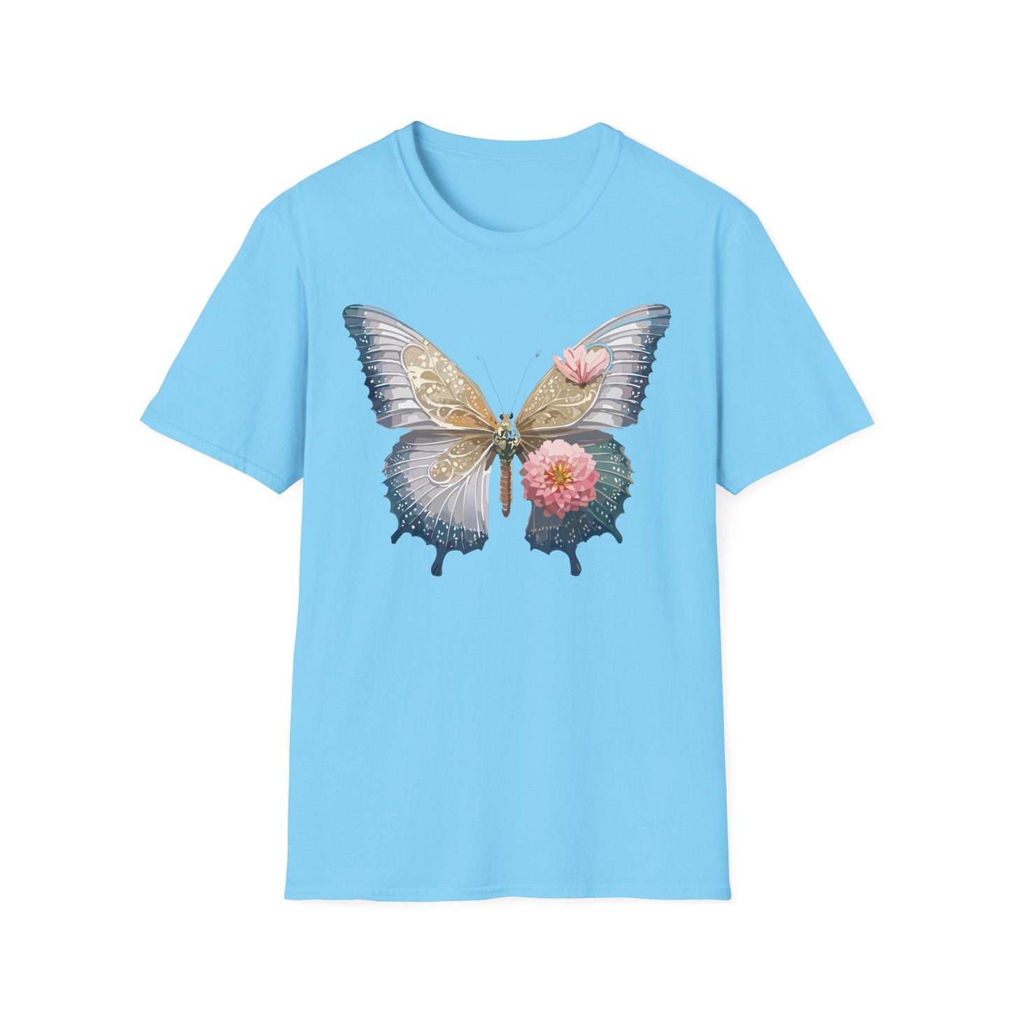 Unisex Monarch Butterfly T Shirt Softstyle Gildan 64000 100 Percent Ring Spun Cotton Tee